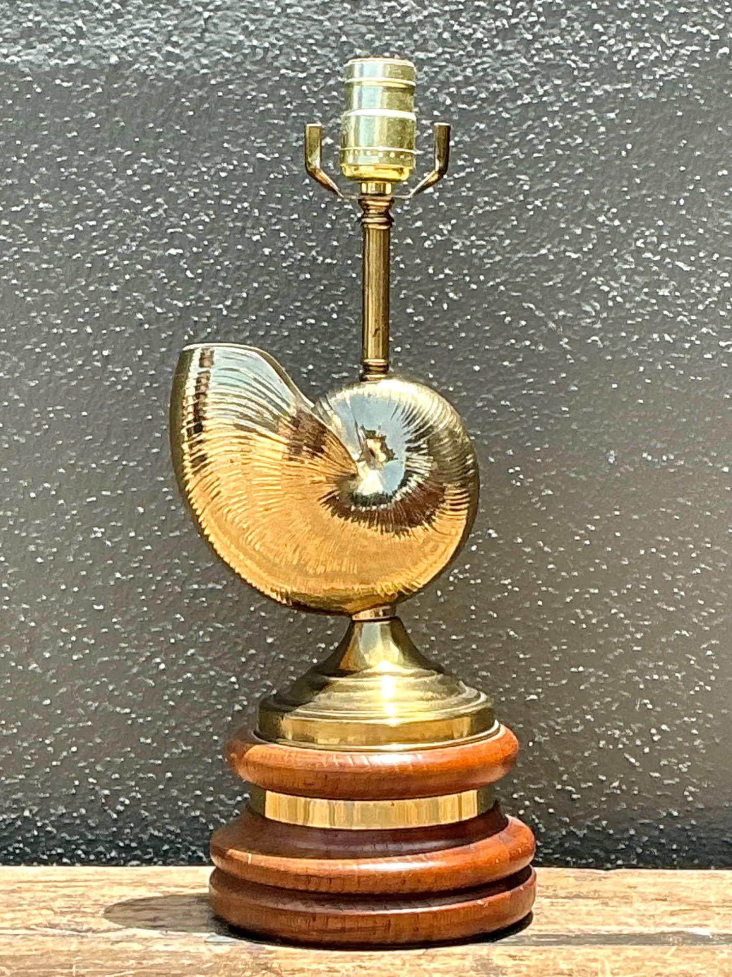 Vintage Brass Nautilus Shell Table Lamp — additional photo 7