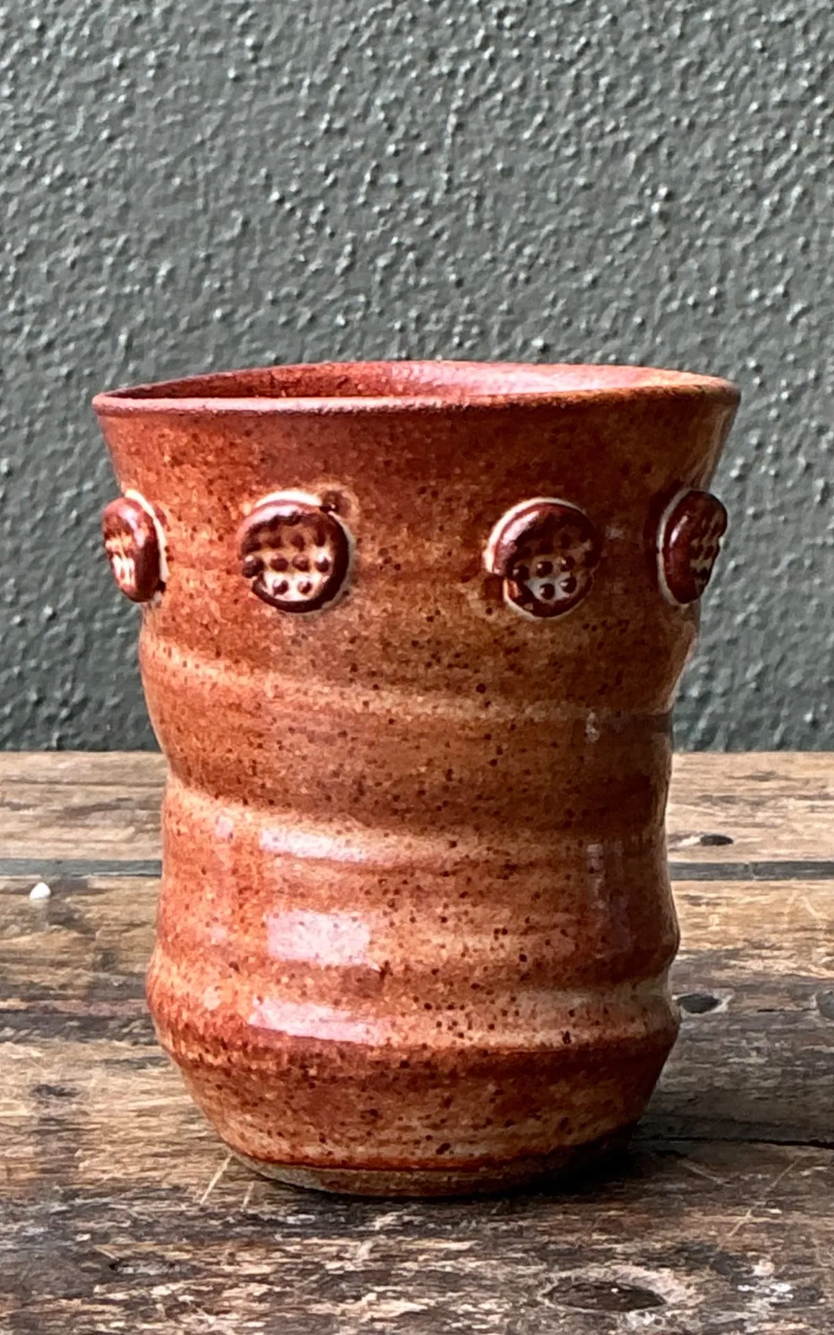 Vintage Studio Pottery Textured Ceramic Vase — additional photo 5