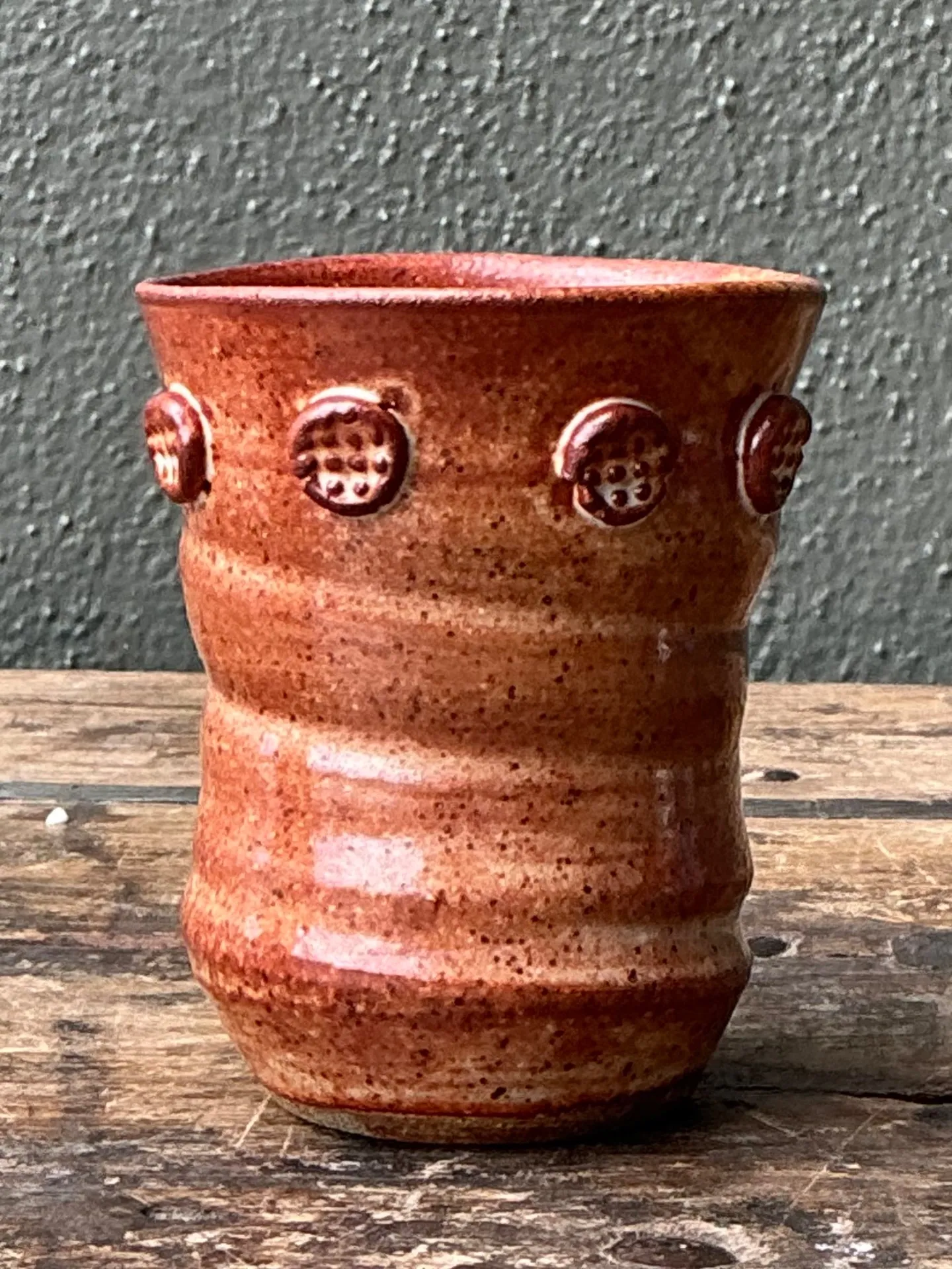 Vintage Studio Pottery Textured Ceramic Vase — additional photo 3