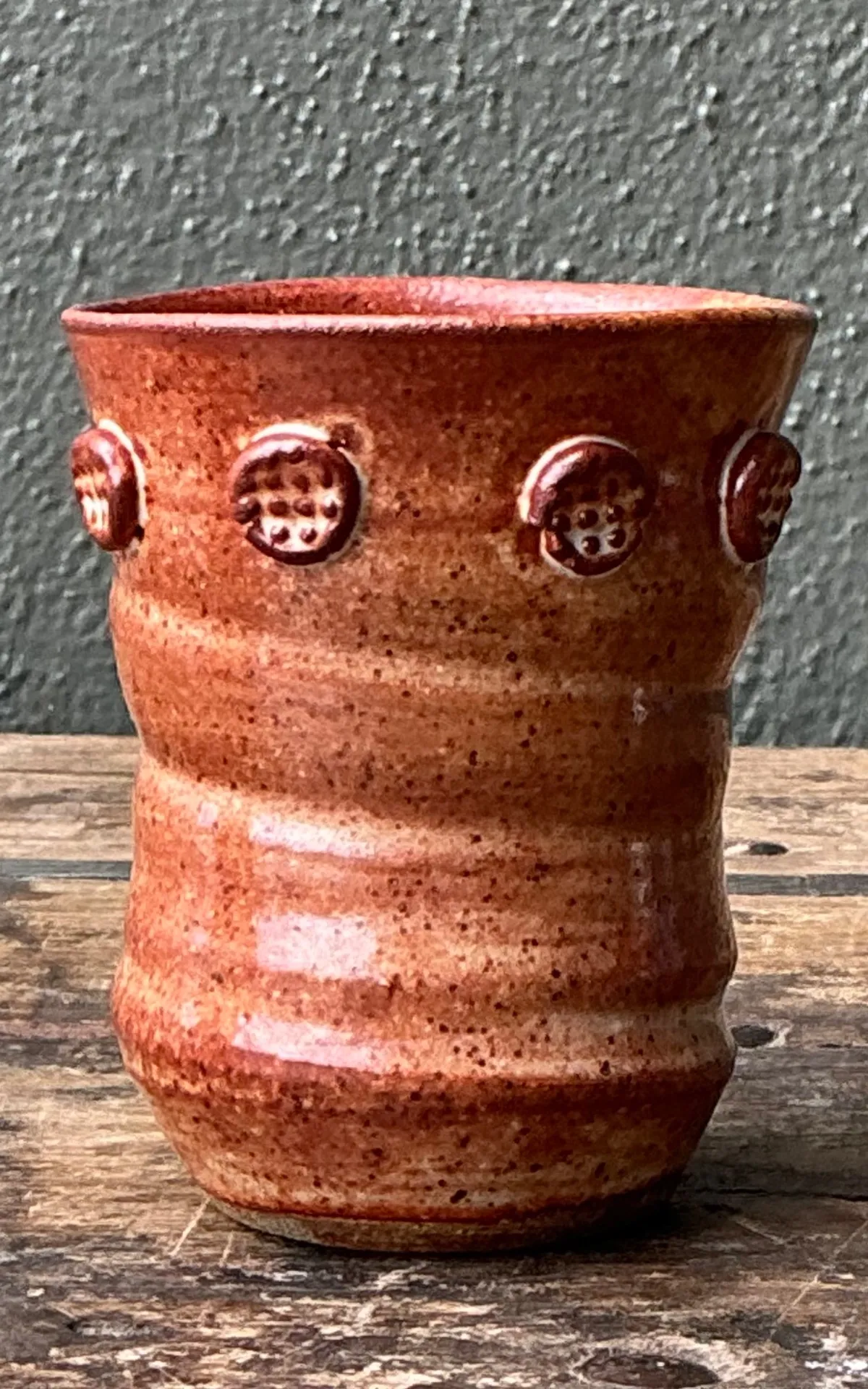 Vintage Studio Pottery Textured Ceramic Vase — additional photo 3