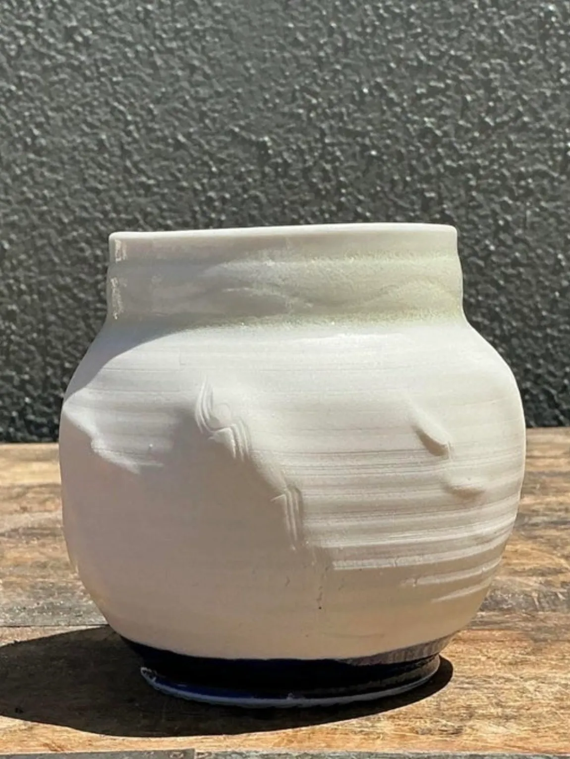 Vintage Original Studio Pottery Vase - Pottery, 3.75W x 3.75H — additional photo 1