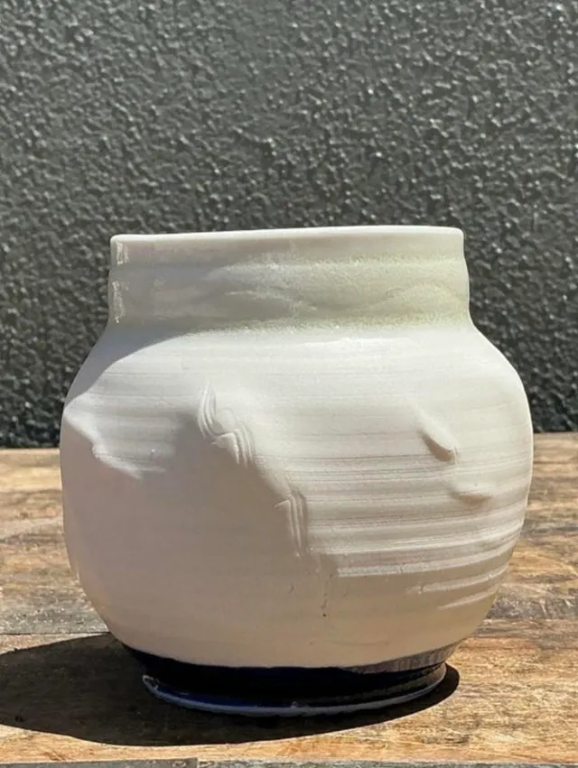 Vintage Original Studio Pottery Vase - Pottery, 3.75W x 3.75H — additional photo 1
