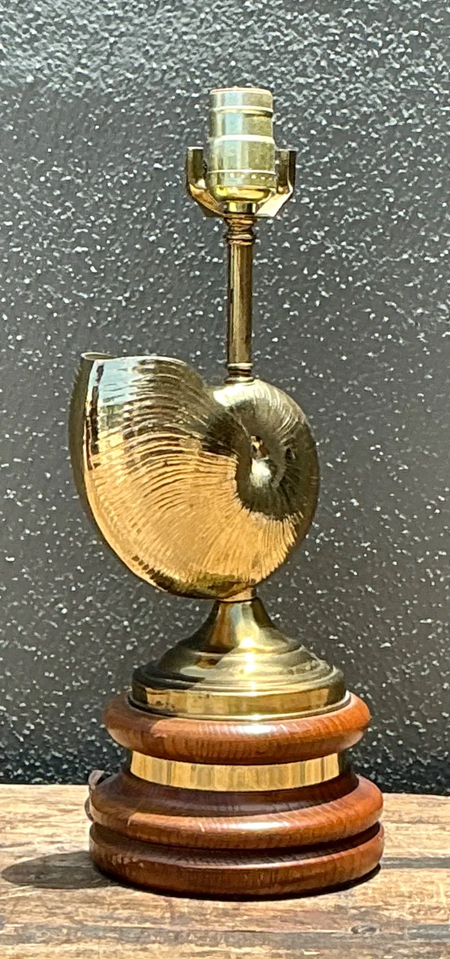 Vintage Brass Nautilus Shell Table Lamp — additional photo 6