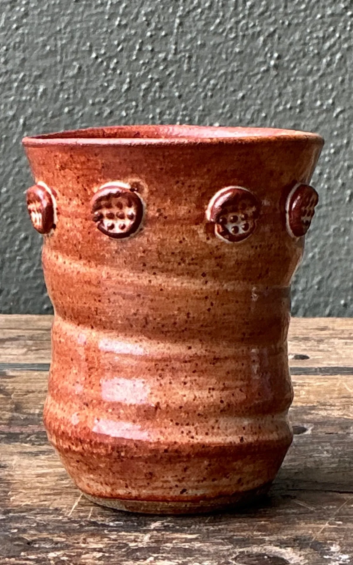 Vintage Studio Pottery Textured Ceramic Vase — additional photo 2