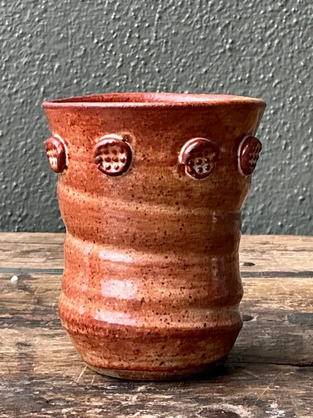Vintage Studio Pottery Textured Ceramic Vase — additional photo 2
