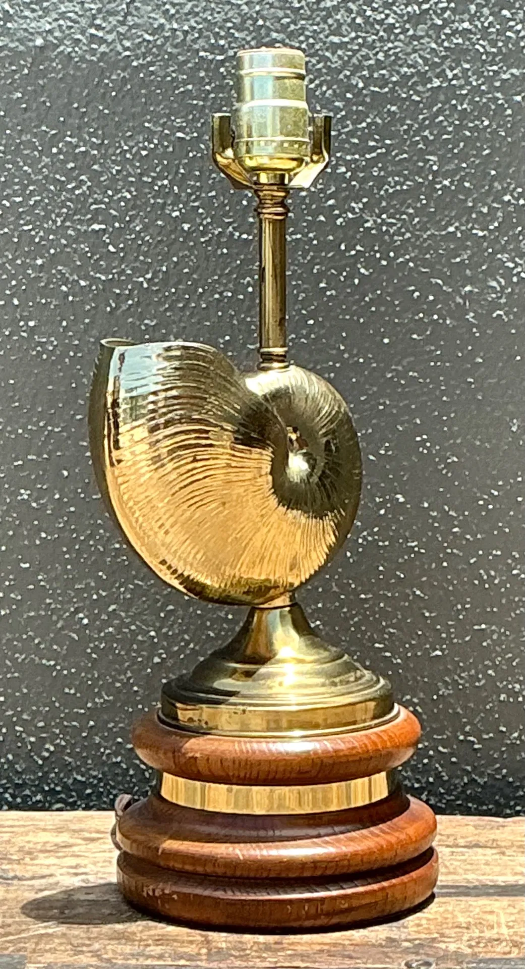 Vintage Brass Nautilus Shell Table Lamp — additional photo 4