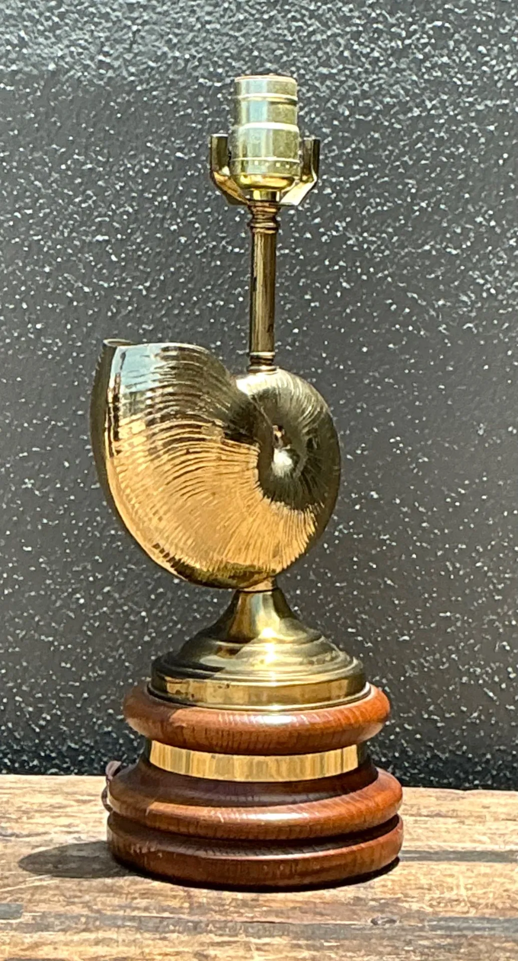 Vintage Brass Nautilus Shell Table Lamp — additional photo 2