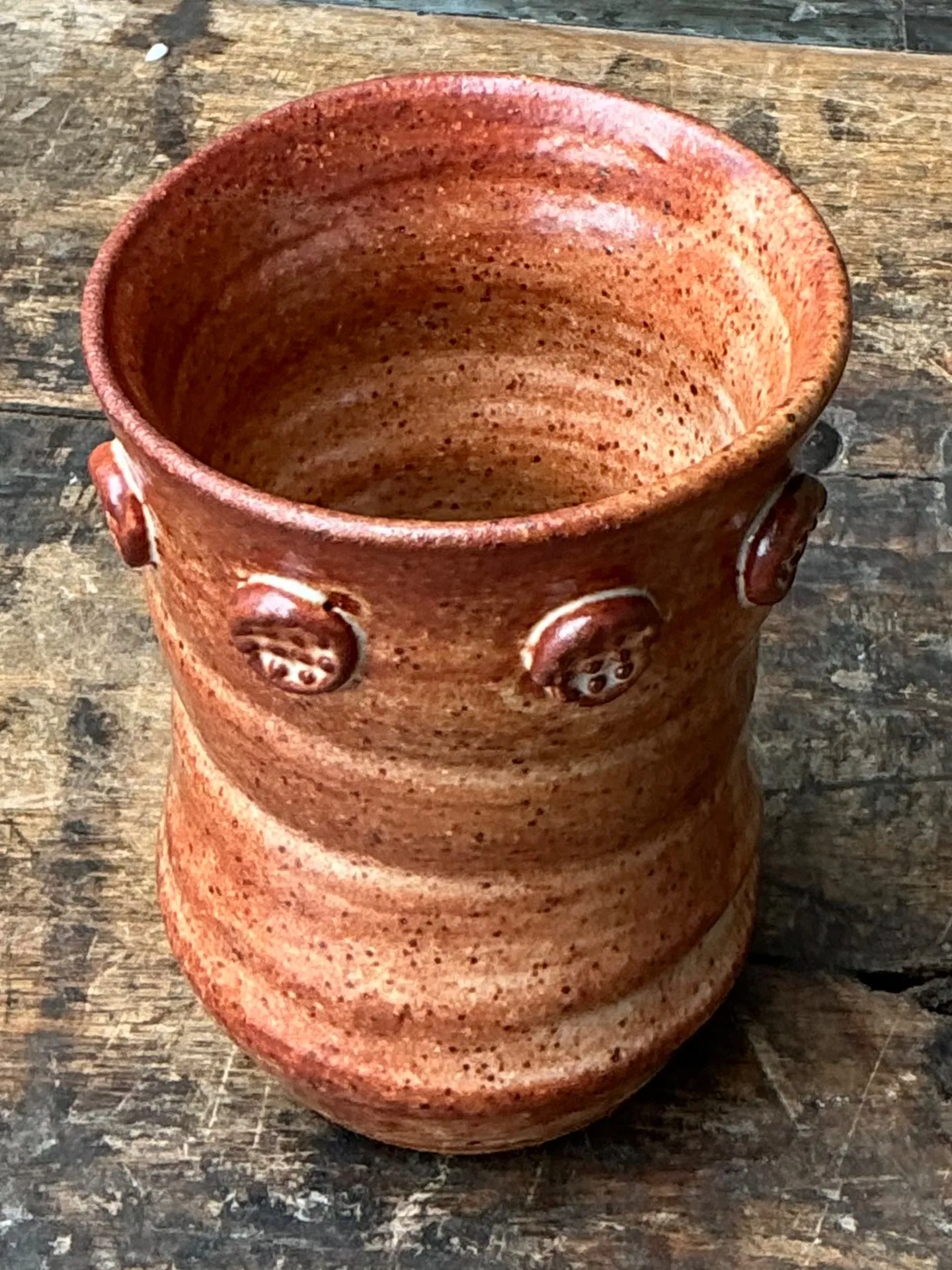 Vintage Studio Pottery Textured Ceramic Vase — additional photo 6
