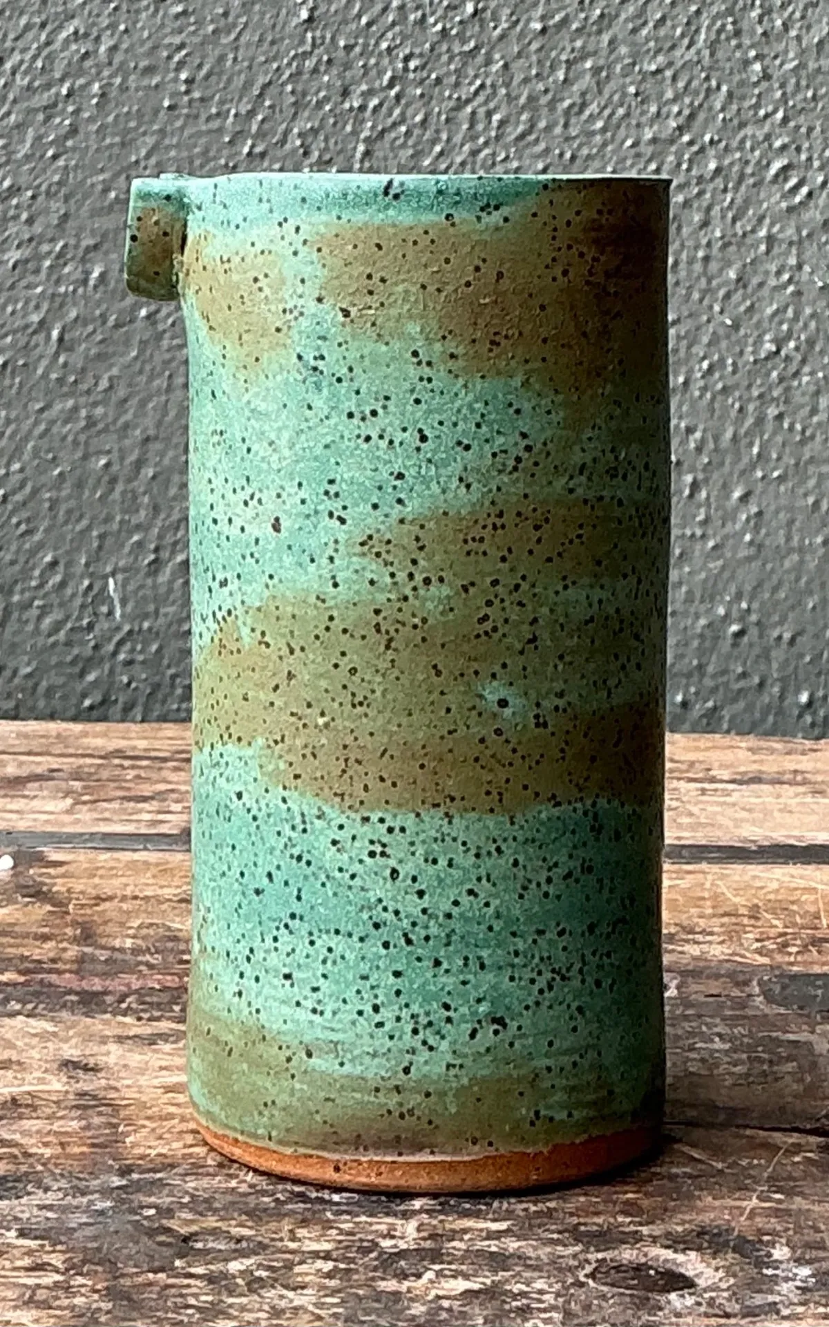 Vintage Green Spout Ceramic Vase — additional photo 2