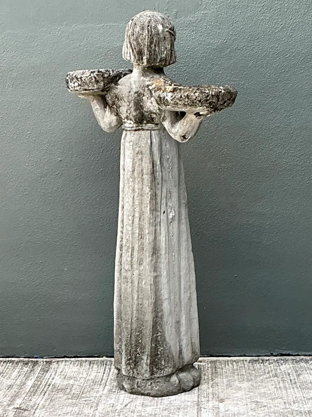 Vintage Stone Garden Figure with Bowls — additional photo 5