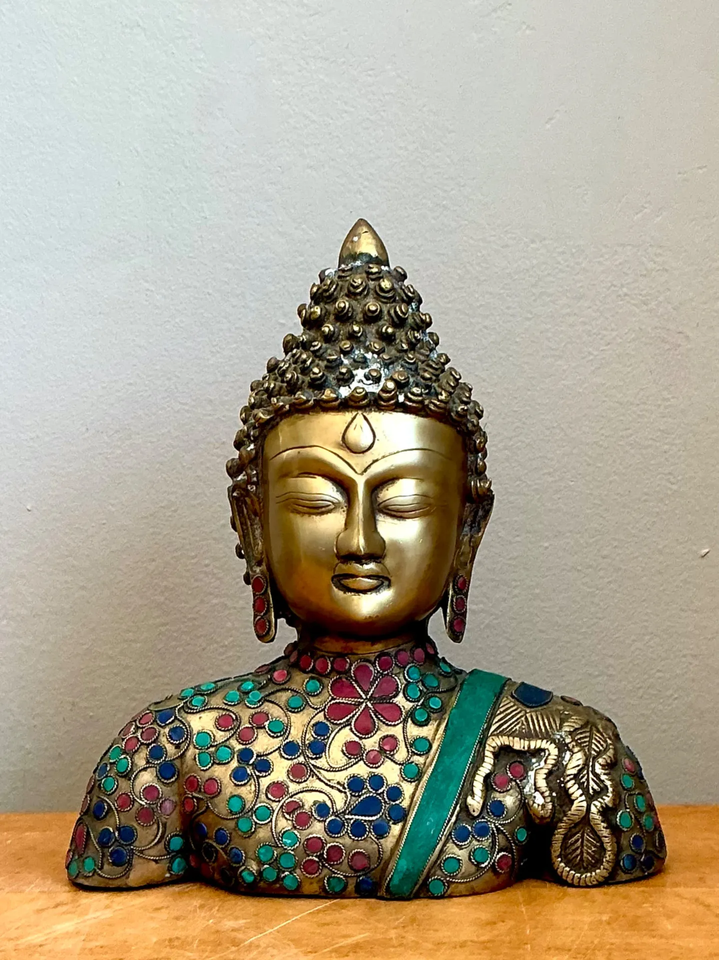 Vintage Stone Inlay Buddah — additional photo 6