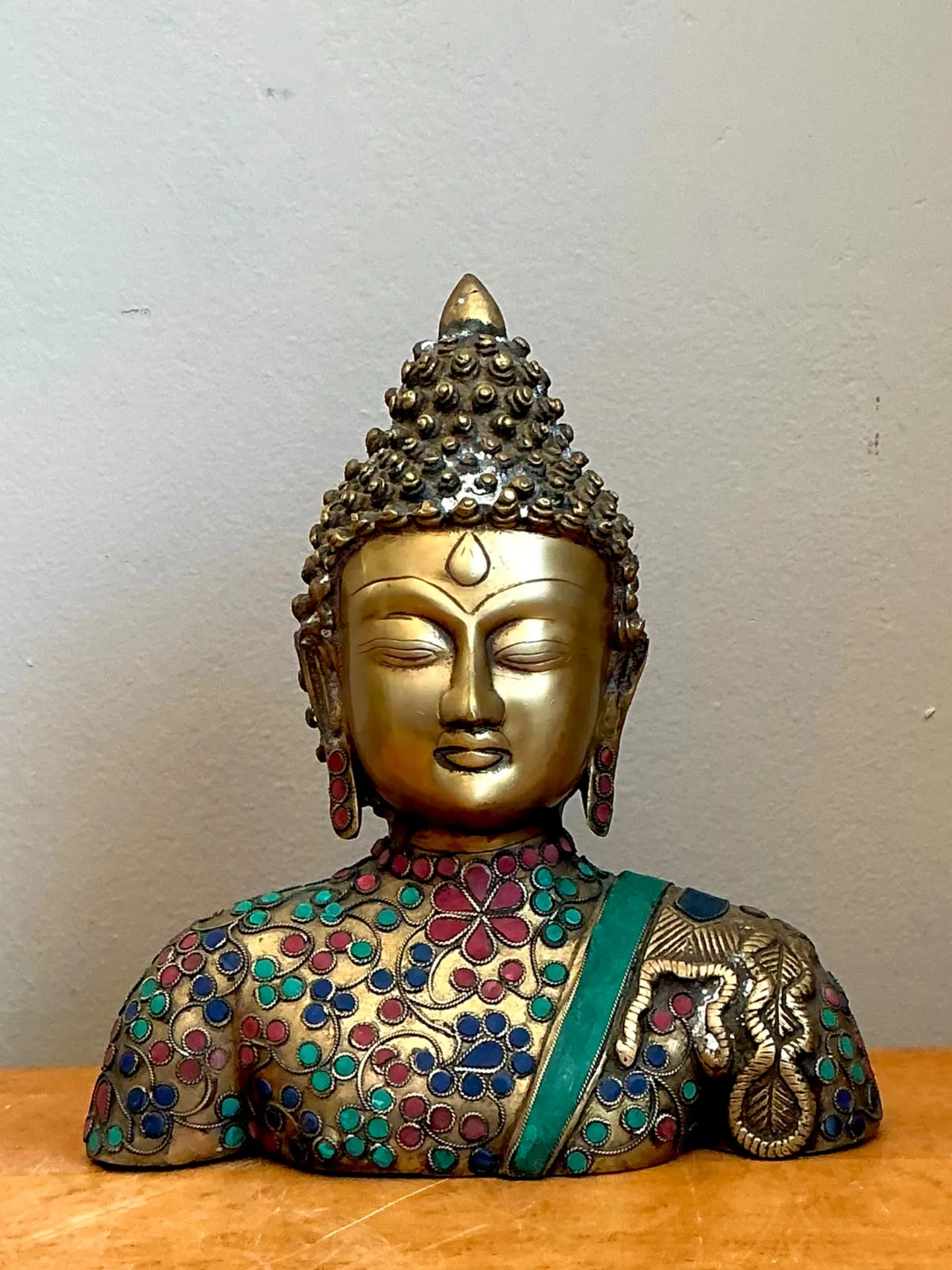 Vintage Stone Inlay Buddah — additional photo 3