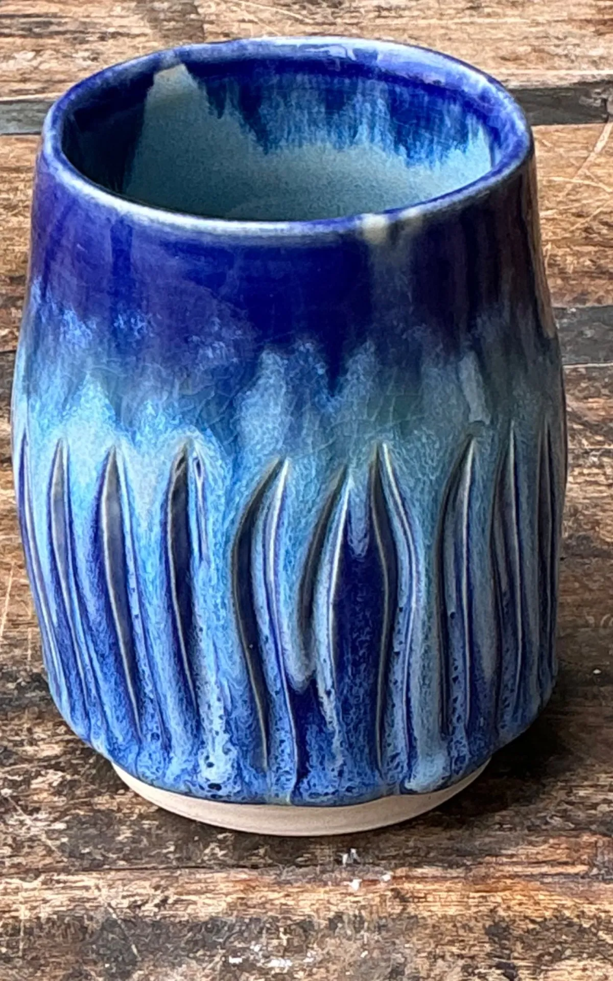 Vintage Studio Pottery Blue Ceramic Vase — additional photo 6