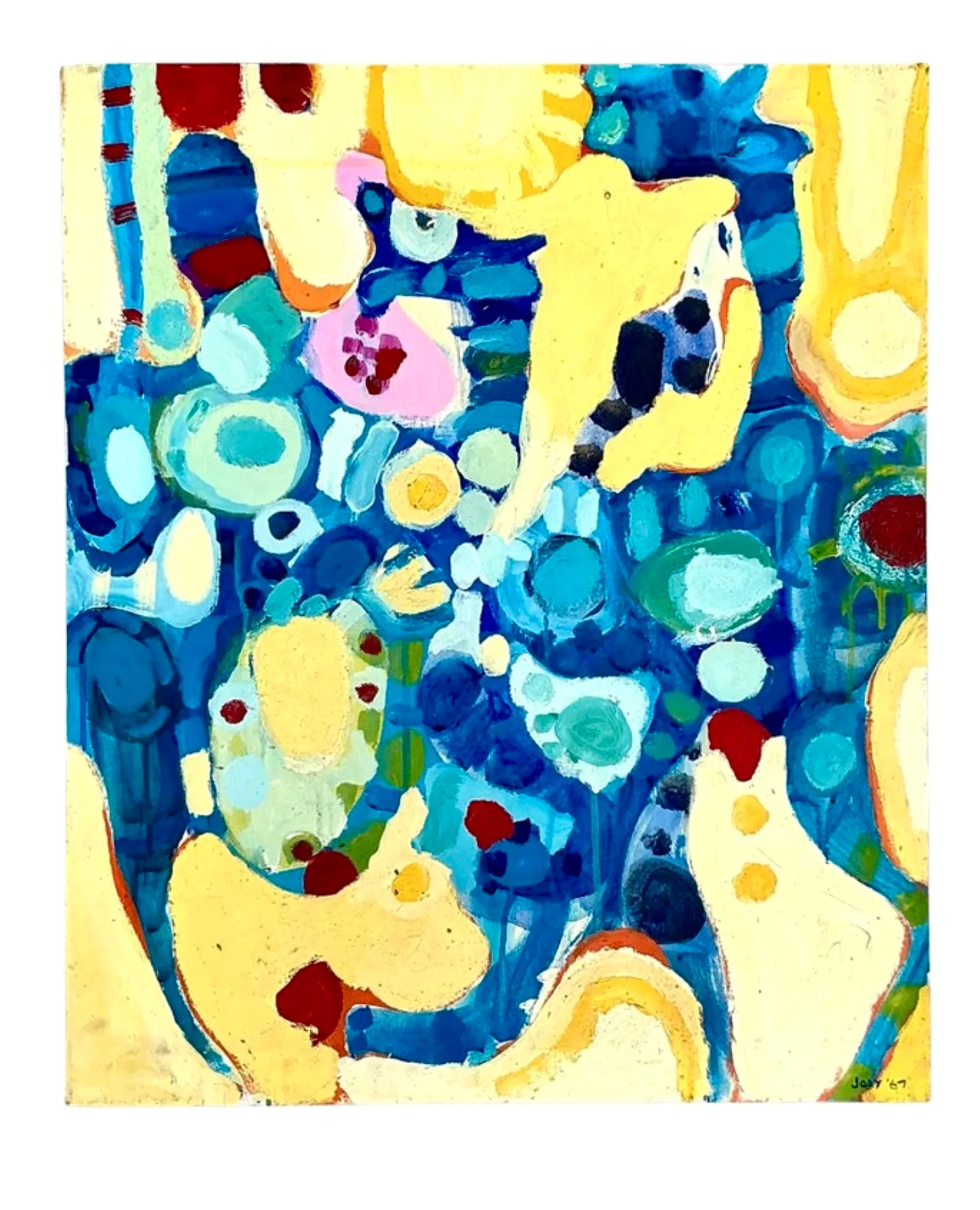 Vintage Boho Original Abstract Oil on Canvas - Canvas, 25W x 30H — additional photo 6