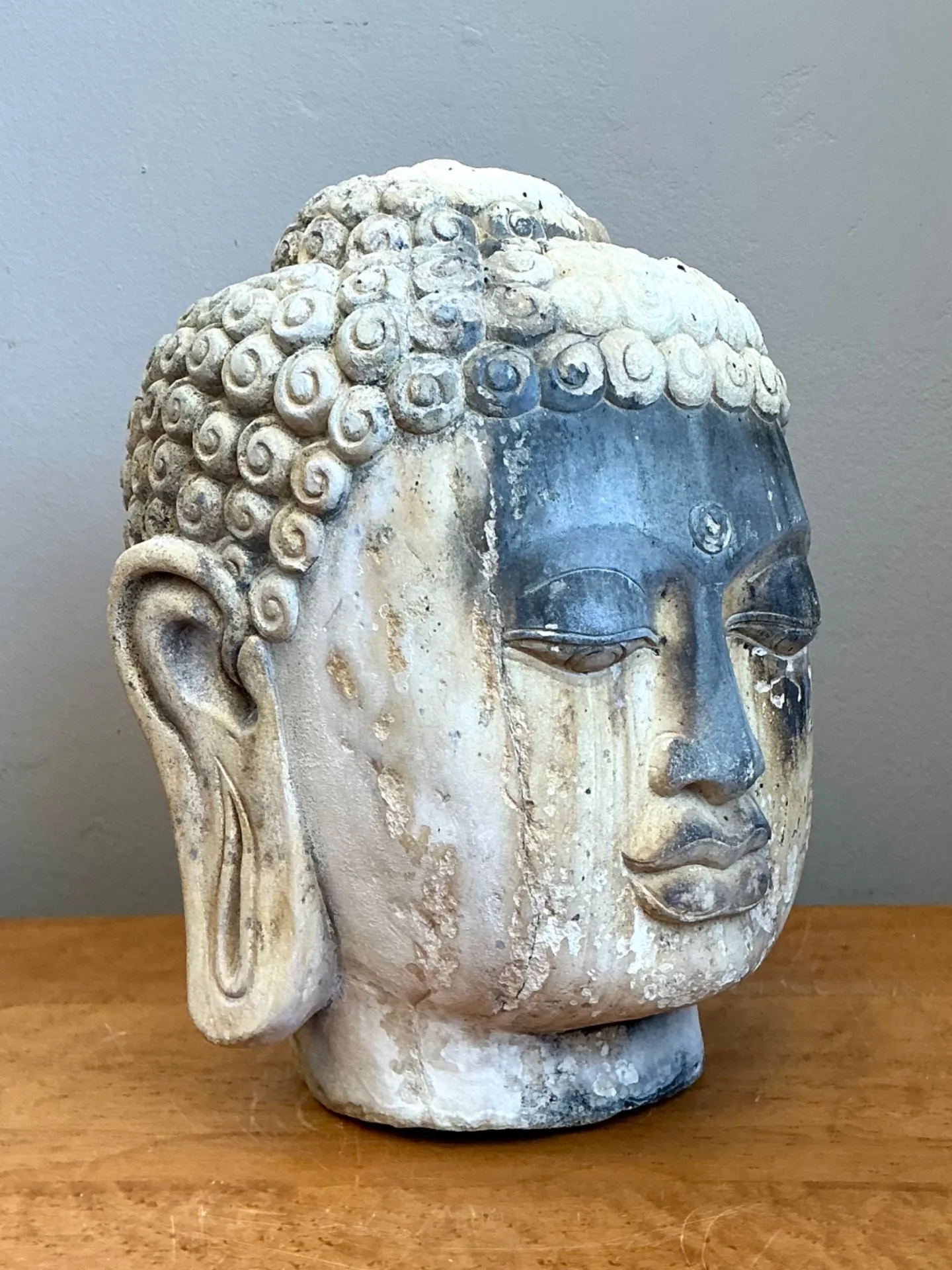 Vintage Buddha Head Sculpture — additional photo 1