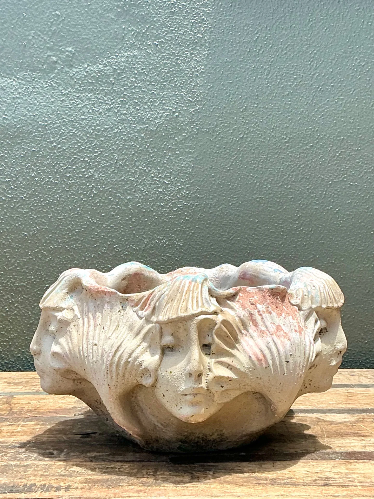 Vintage Ceramic Face Motif Bowl — additional photo 8