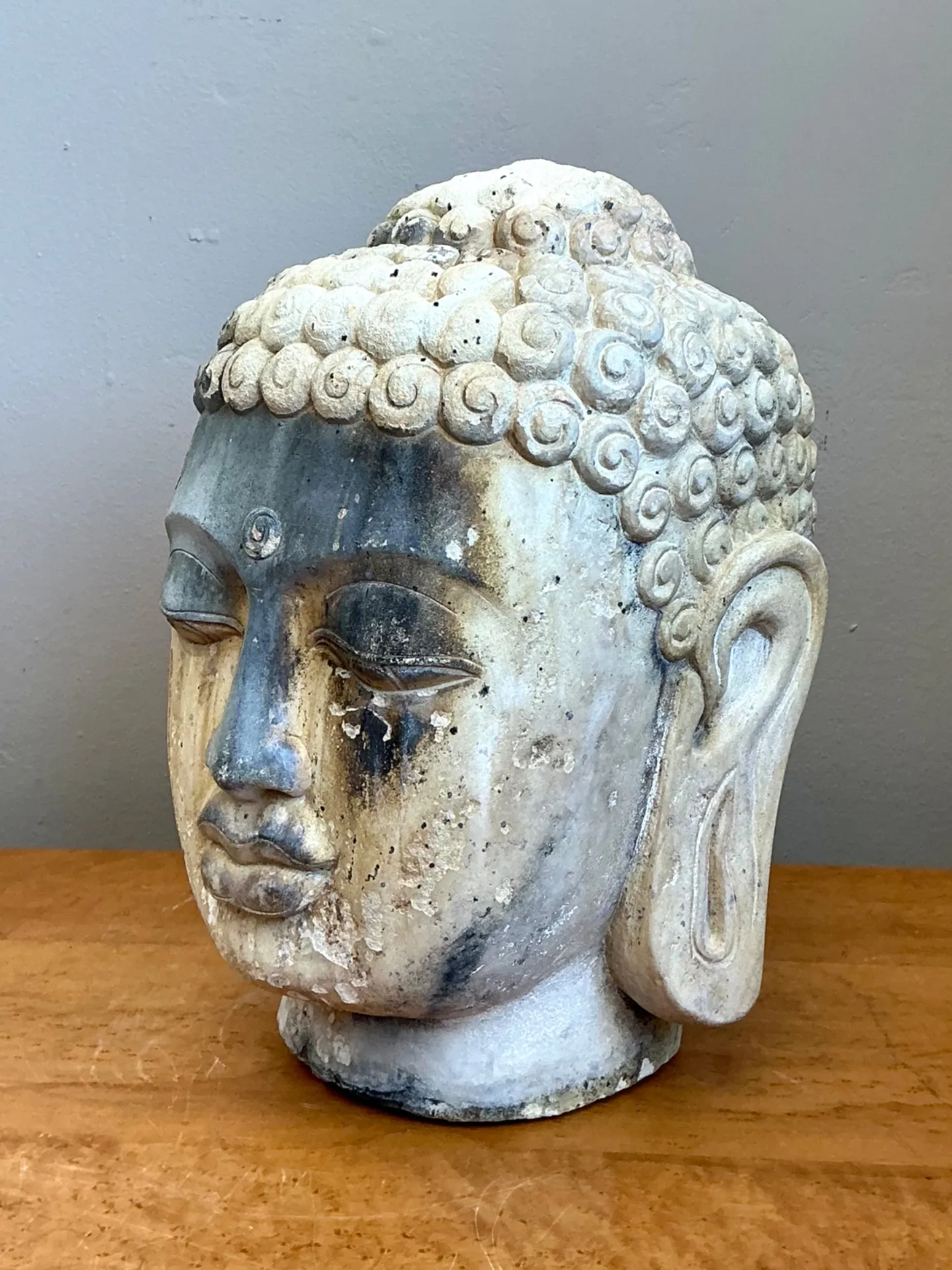 Vintage Buddha Head Sculpture — additional photo 2