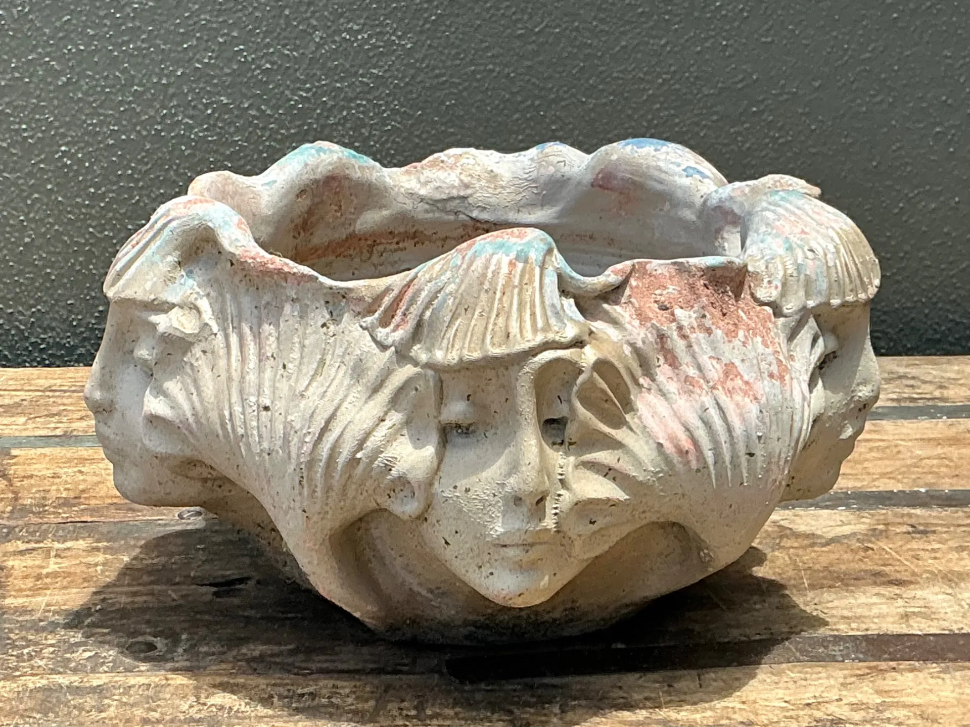 Vintage Ceramic Face Motif Bowl — additional photo 2