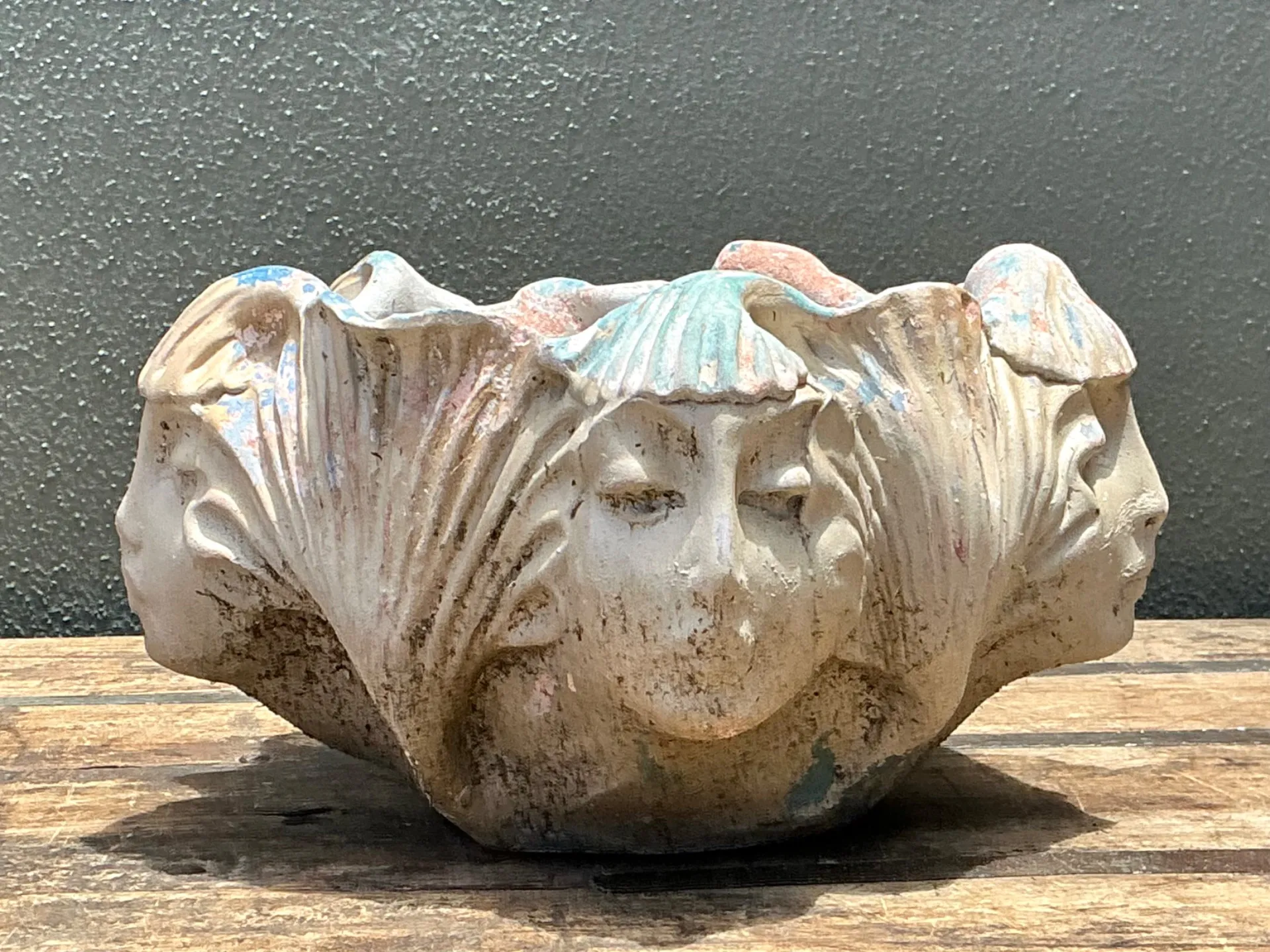 Vintage Ceramic Face Motif Bowl — additional photo 7