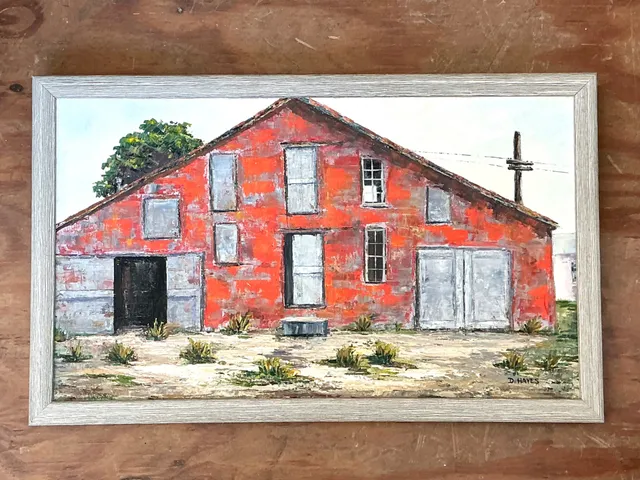 Framed D. Hayes Barn Landscape Painting — additional photo 8