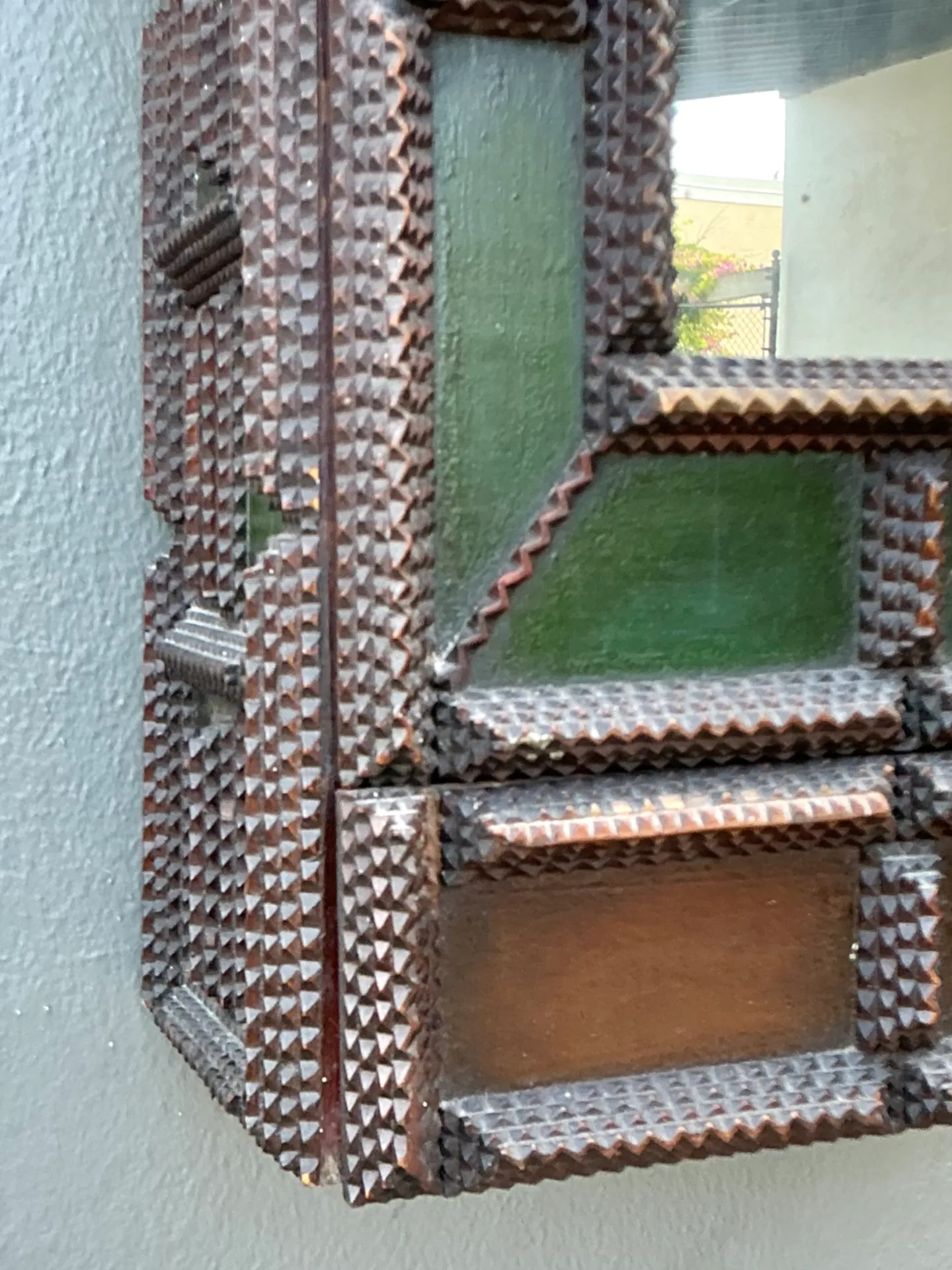 Vintage 1913 Wooden Tramp Art Cabinet — additional photo 5