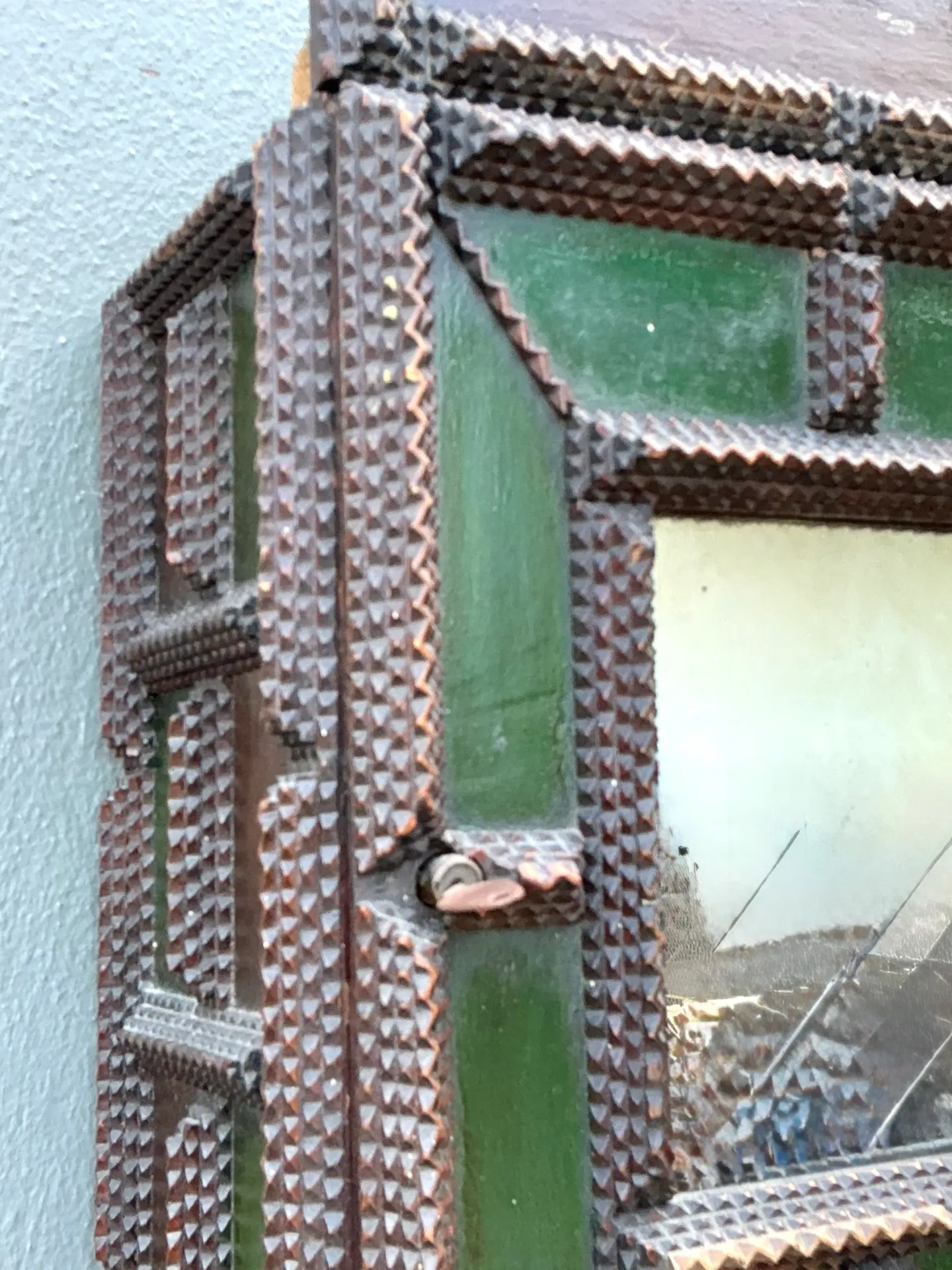 Vintage 1913 Wooden Tramp Art Cabinet — additional photo 3