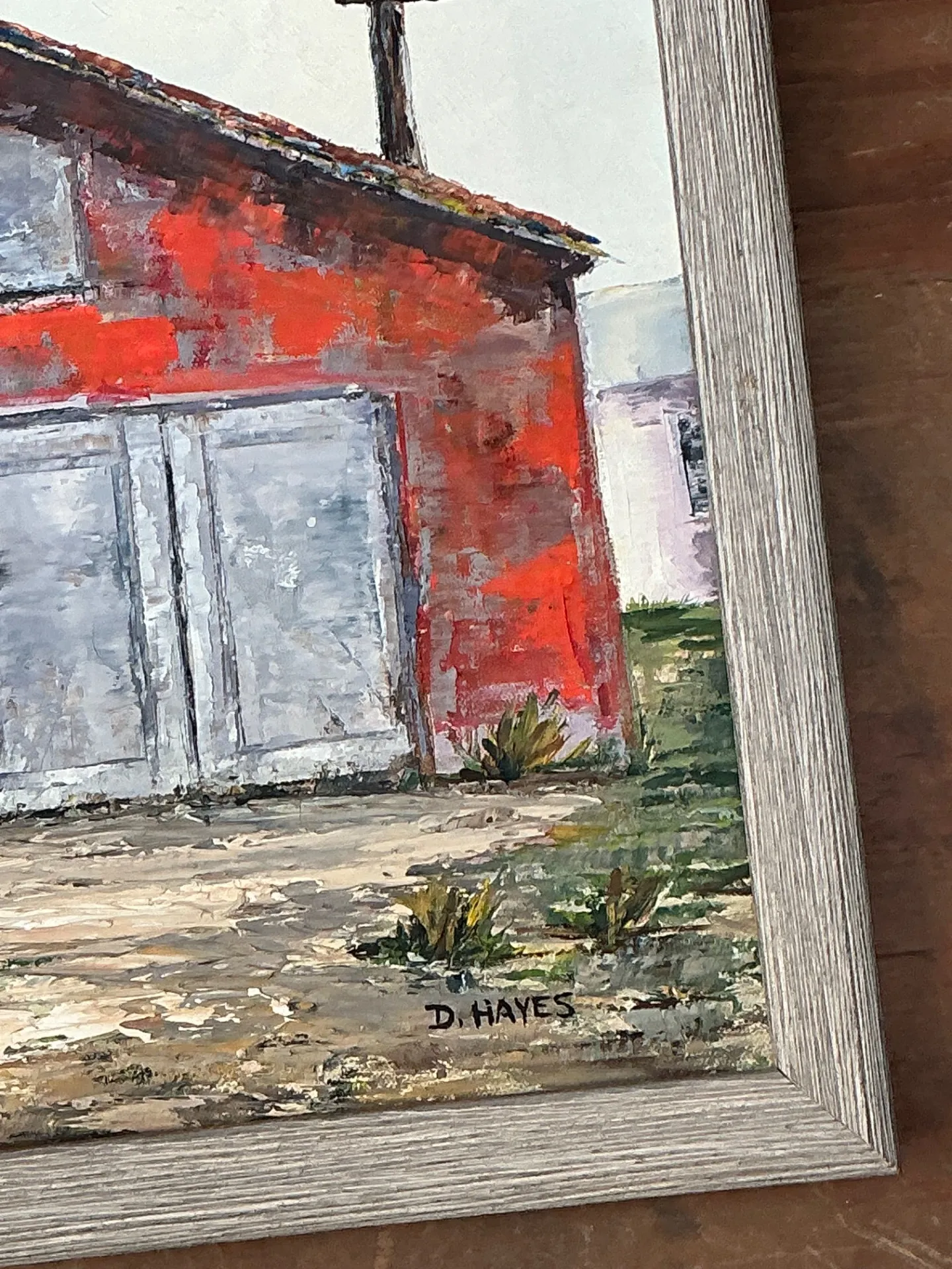 Framed D. Hayes Barn Landscape Painting — additional photo 2