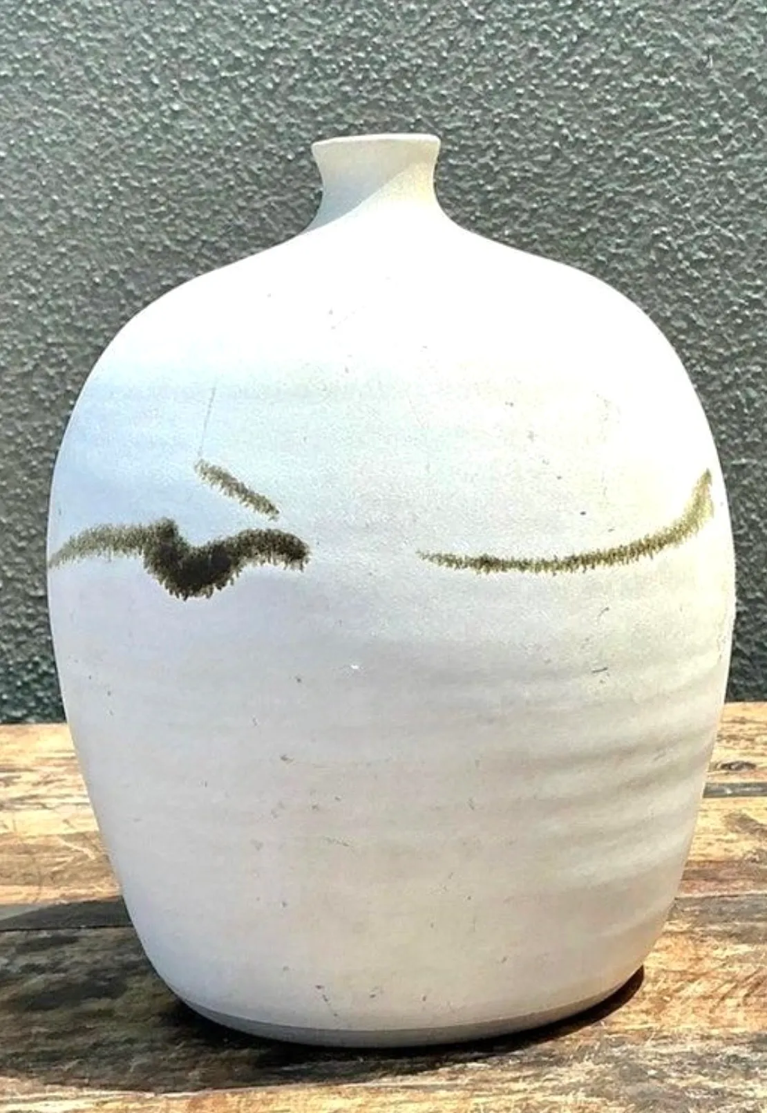 Vintage Original Raku Studio Pottery Vase - Pottery, 6W x 8H — additional photo 4