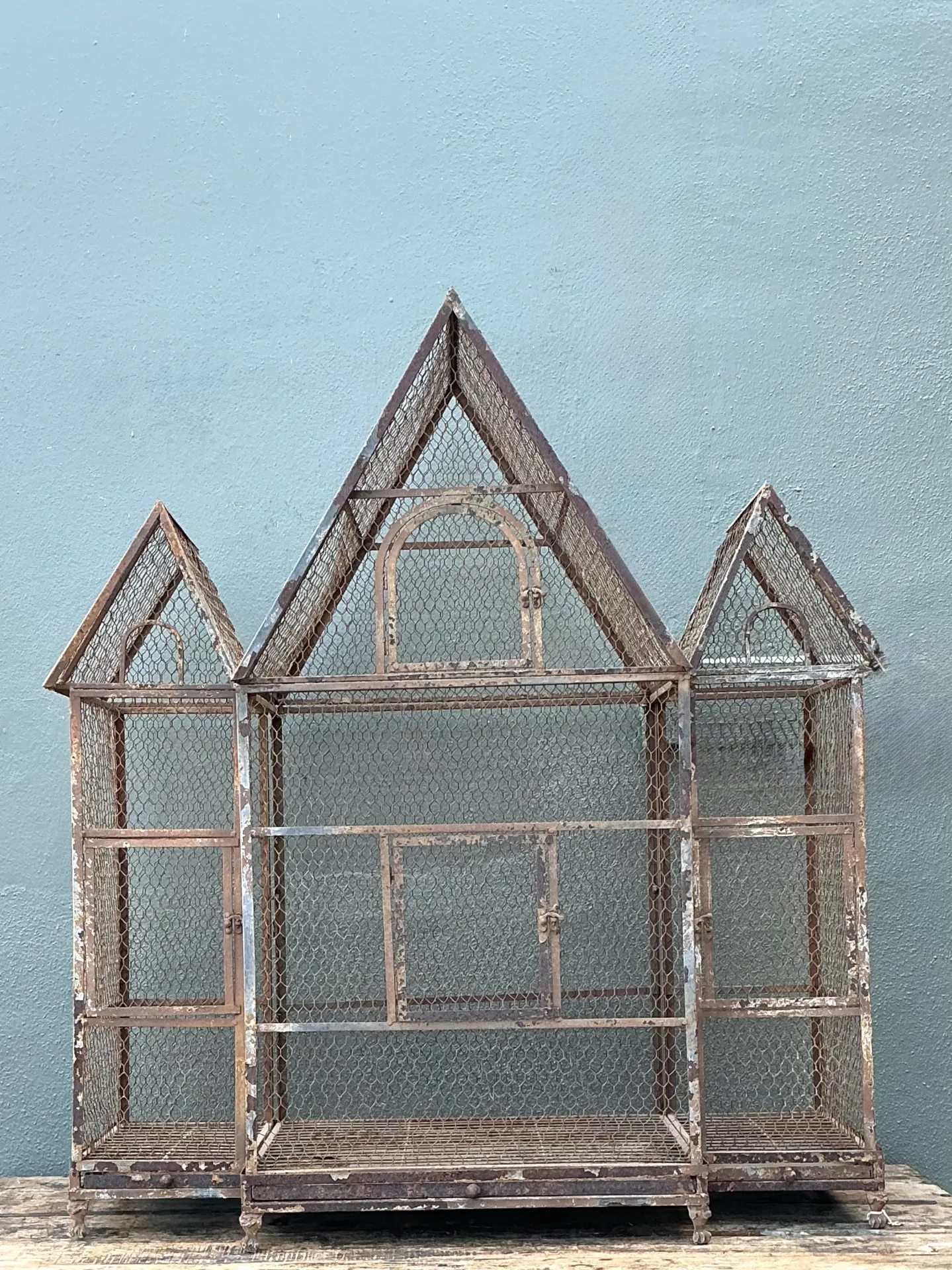 Vintage Monumental Architectural Wire Birdhouse — additional photo 2