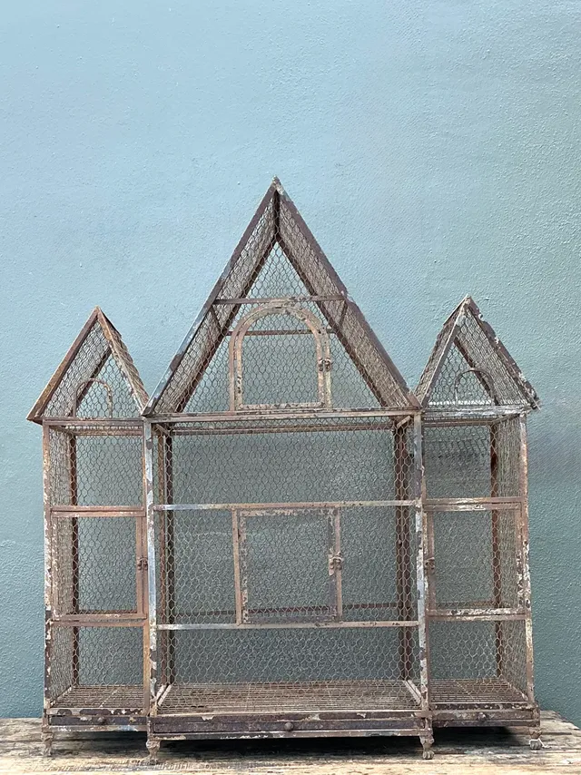 Vintage Monumental Architectural Wire Birdhouse — additional photo 2