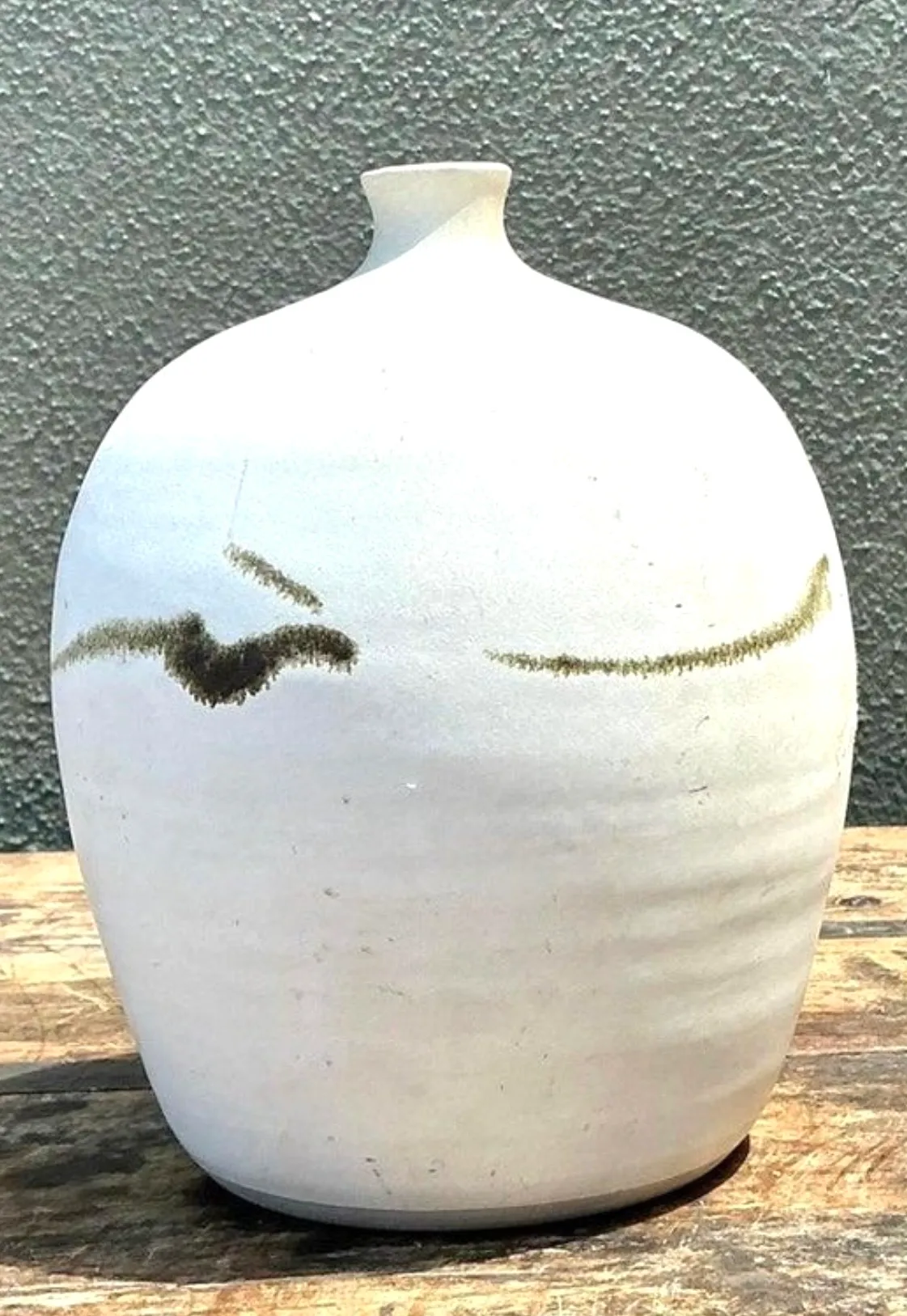 Vintage Original Raku Studio Pottery Vase - Pottery, 6W x 8H — additional photo 6