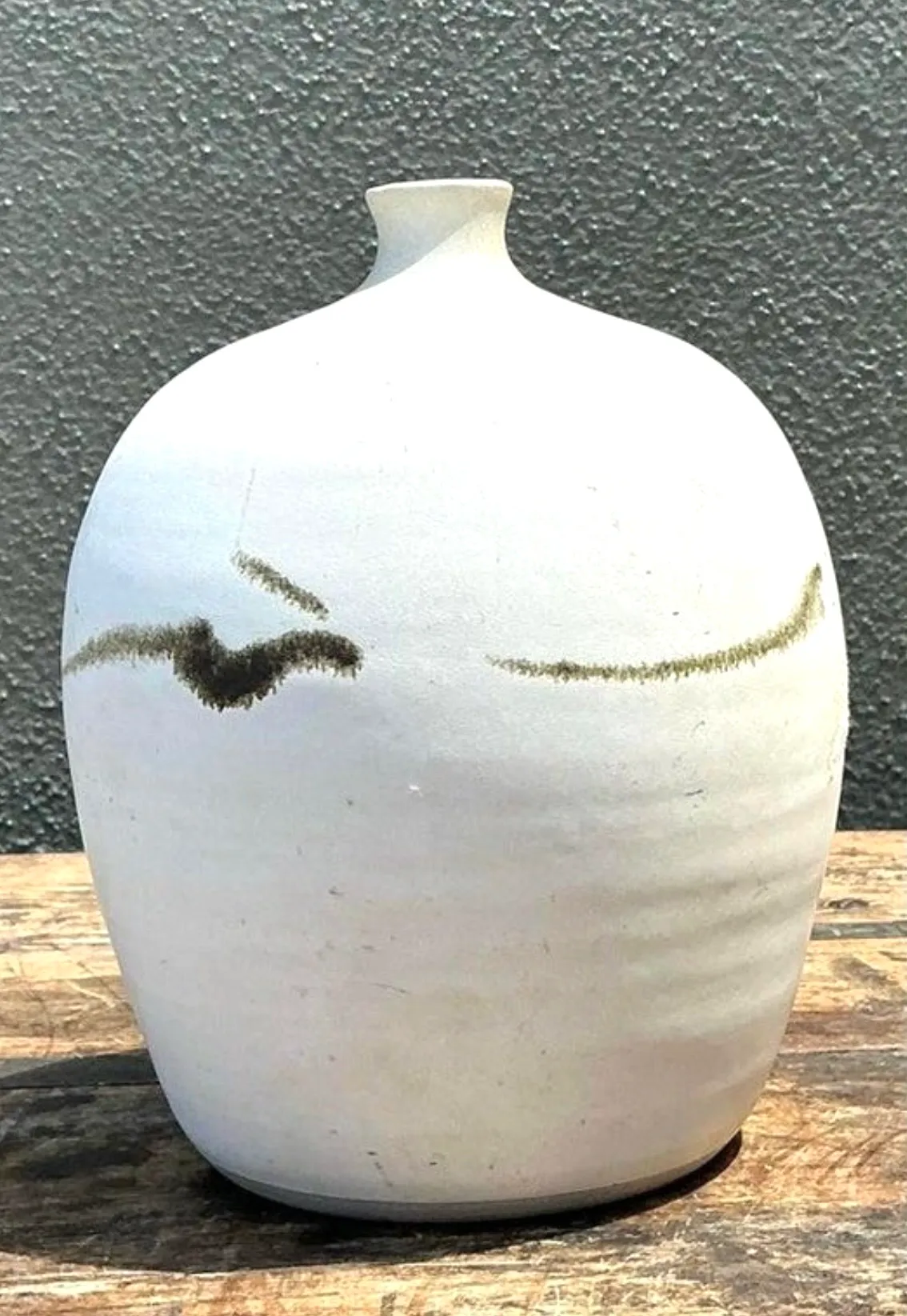 Vintage Original Raku Studio Pottery Vase - Pottery, 6W x 8H — additional photo 1