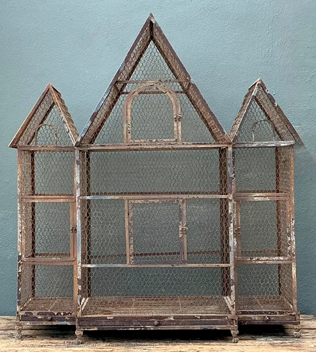 Vintage Monumental Architectural Wire Birdhouse — additional photo 8