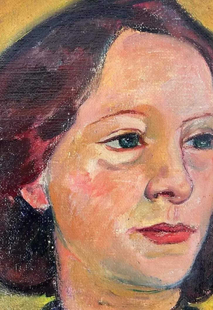 Vintage Original Oil Portrait on Canvas - Canvas, 8.5W x 10.5H — additional photo 5