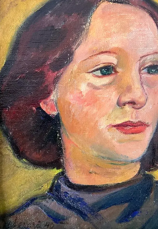Vintage Original Oil Portrait on Canvas - Canvas, 8.5W x 10.5H — additional photo 7