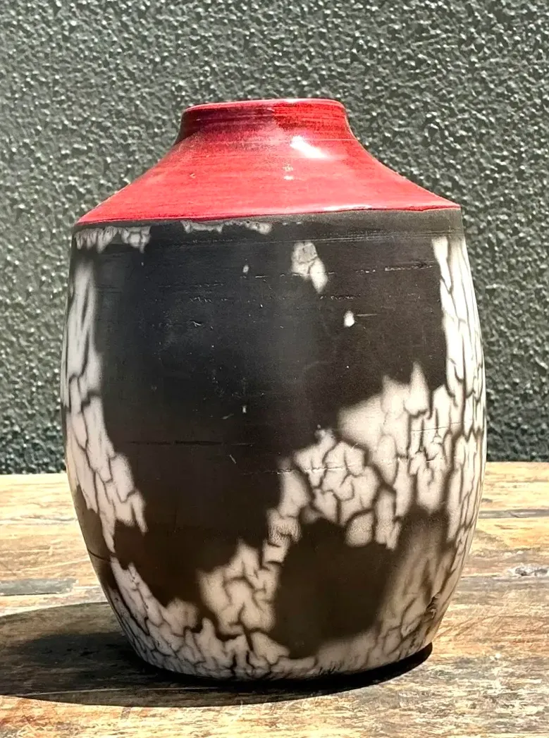 Vintage Original Raku Studio Pottery Vase — additional photo 7
