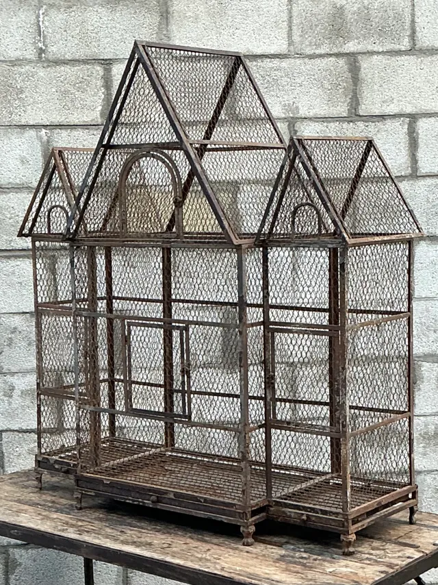 Vintage Monumental Architectural Wire Birdhouse — additional photo 5