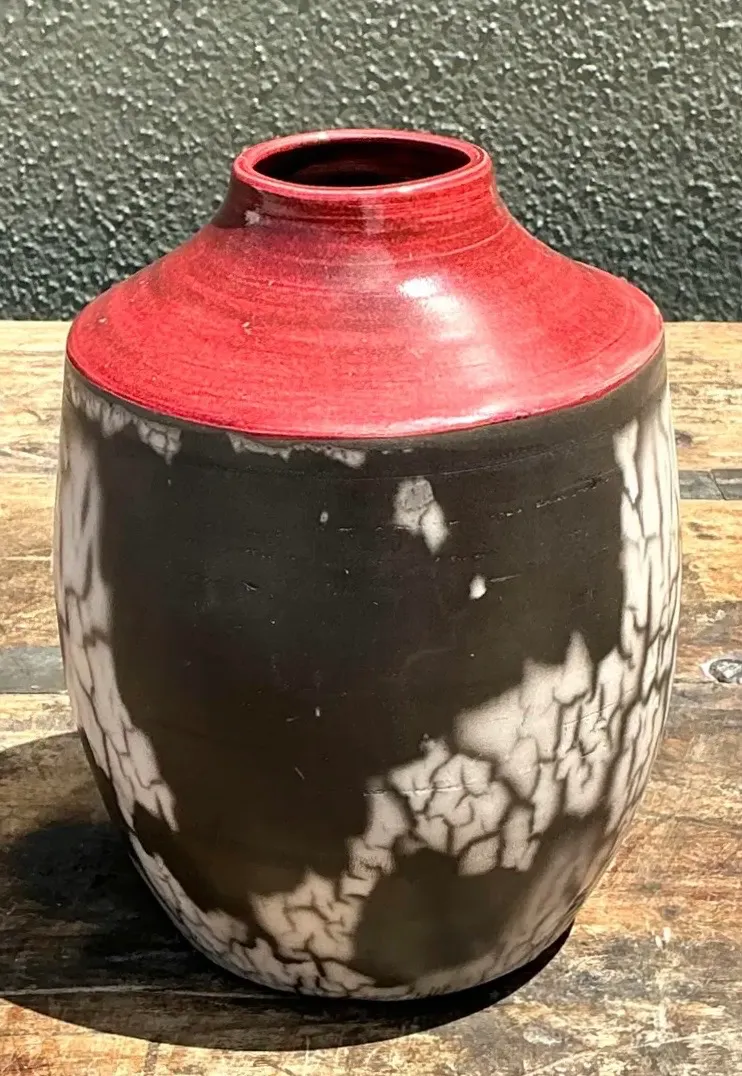 Vintage Original Raku Studio Pottery Vase — additional photo 2
