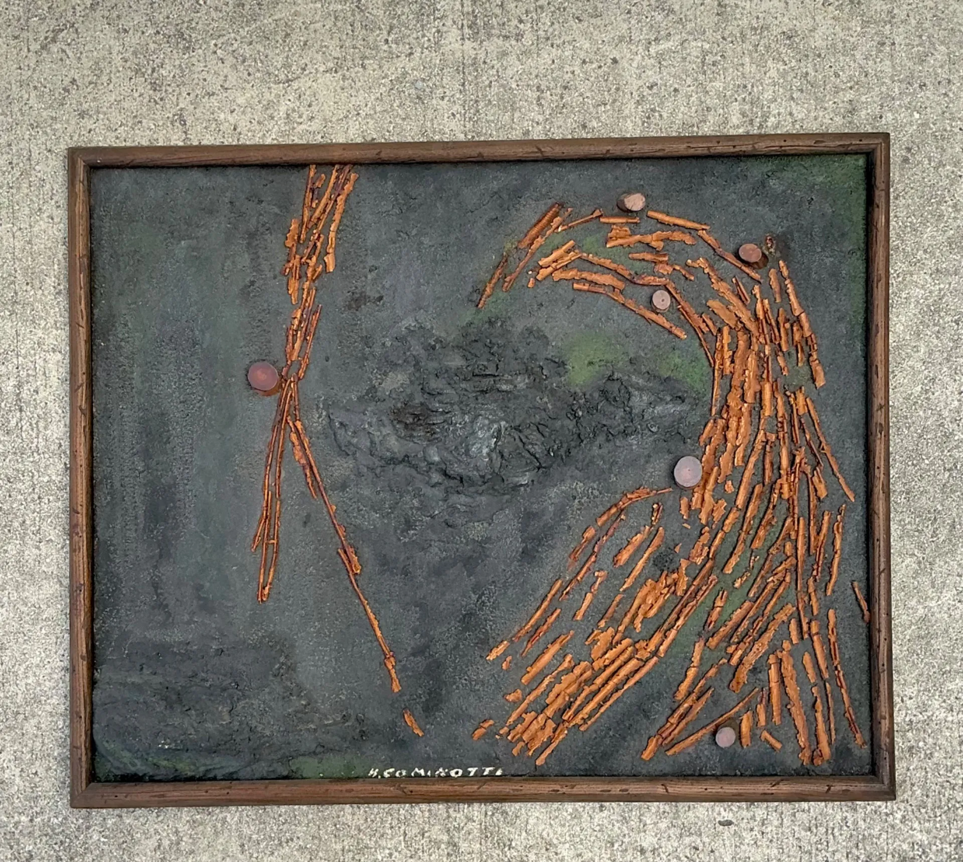 Vintage 1963 Italian Mixed Medial Oil On Board — additional photo 2