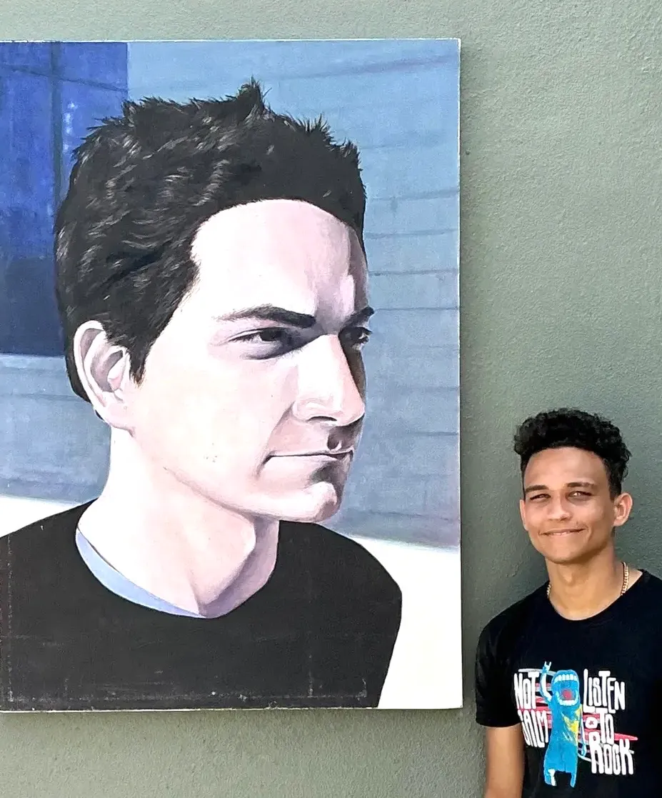 Vintage Original Oil Portrait on Canvas - Canvas, 31.75W x 45.25H — additional photo 3