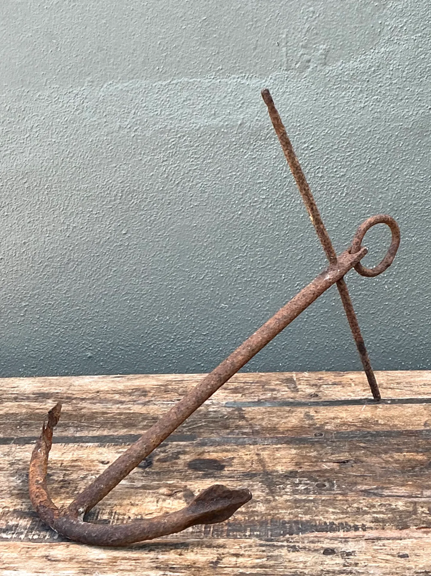 Vintage Weathered Iron Nautical Anchor — additional photo 2