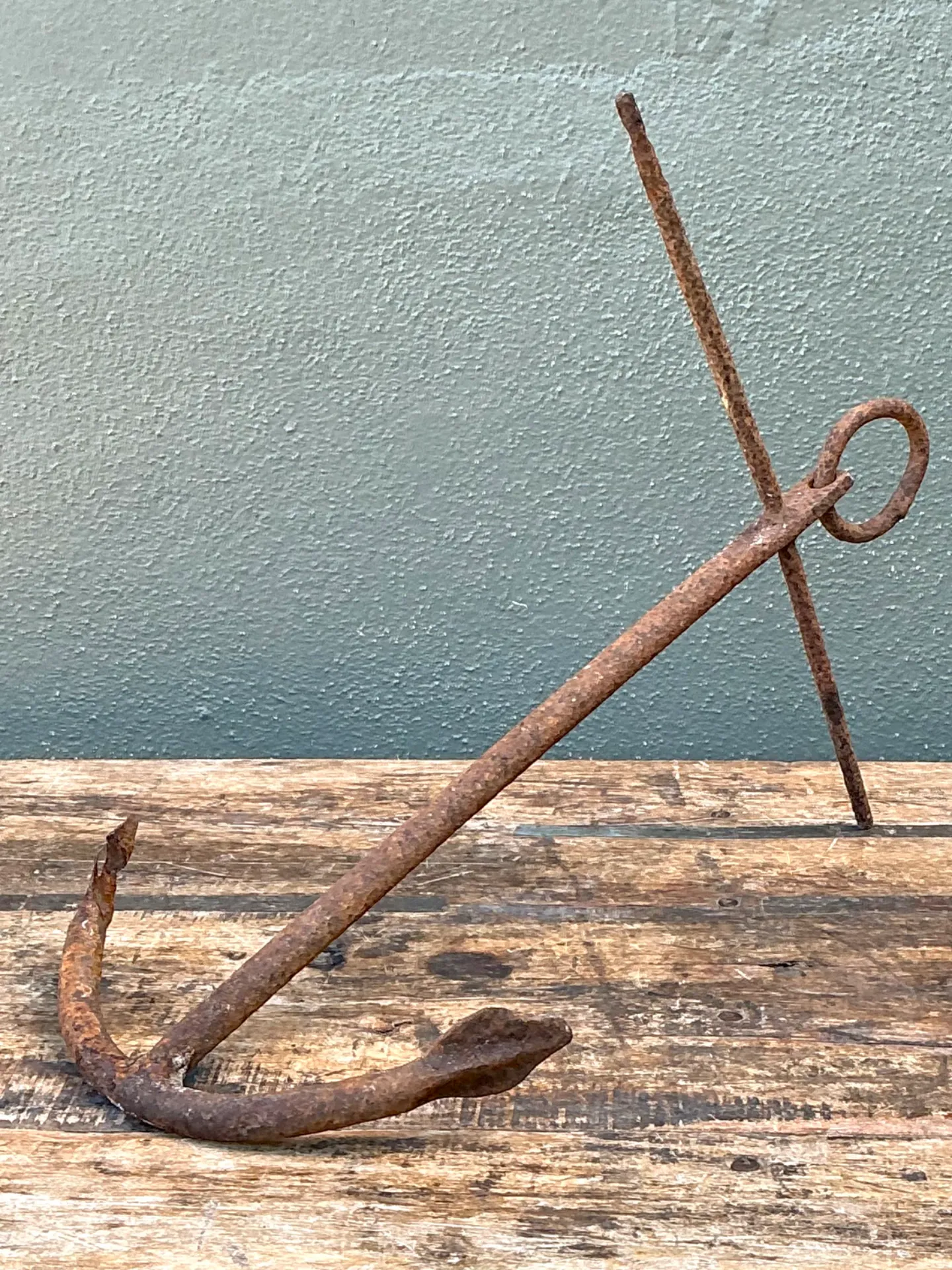 Vintage Weathered Iron Nautical Anchor — additional photo 5