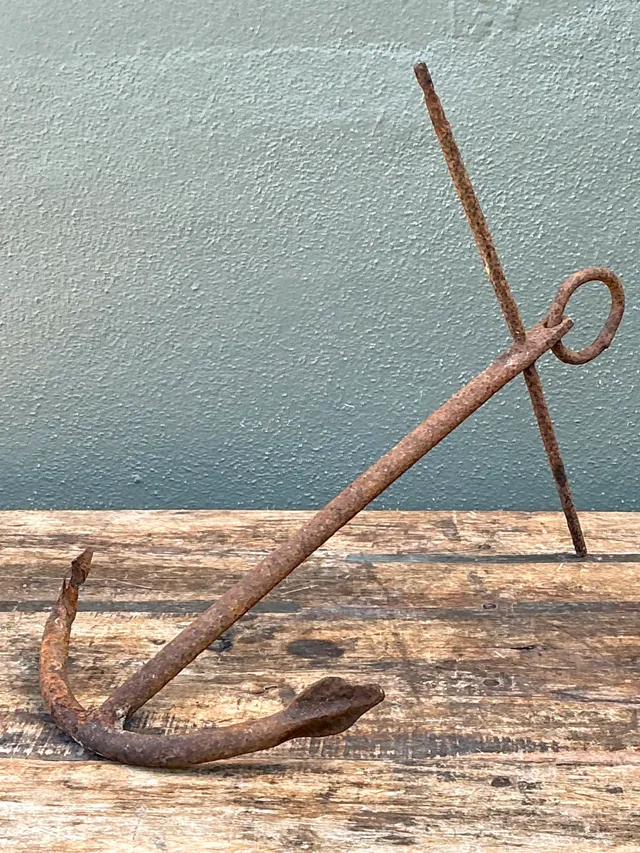 Vintage Weathered Iron Nautical Anchor — additional photo 5