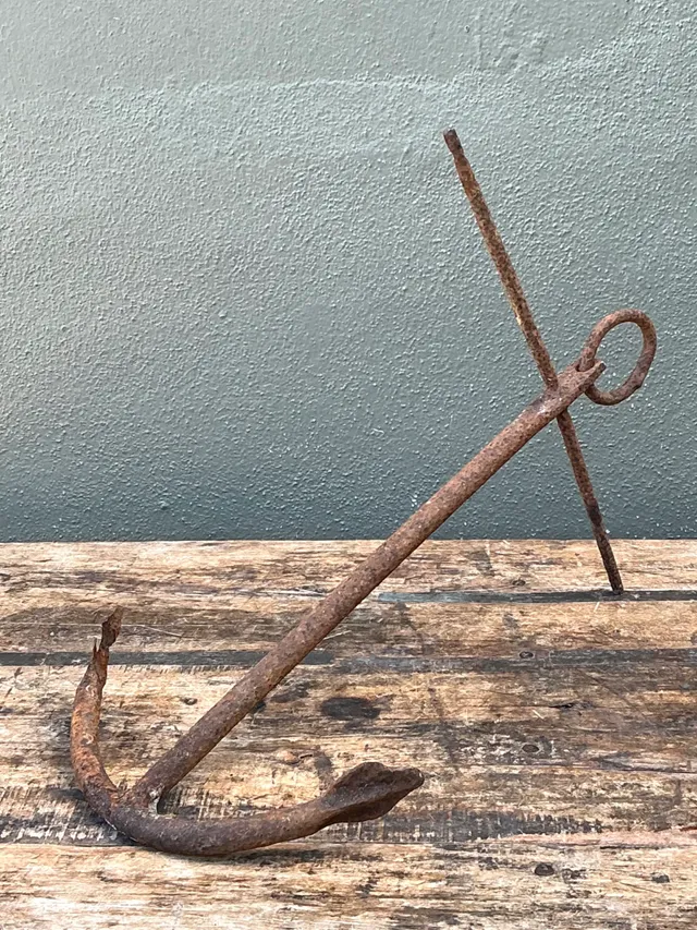 Vintage Weathered Iron Nautical Anchor — additional photo 3