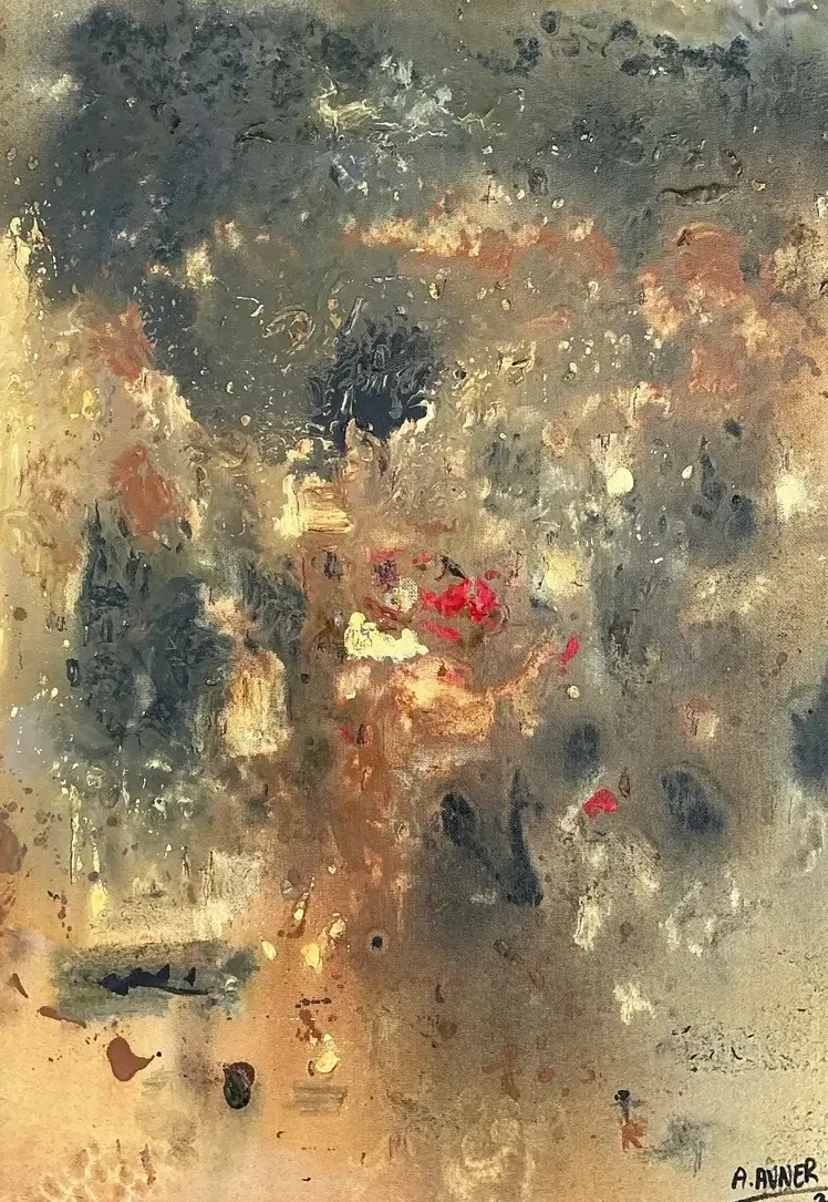 Vintage Original Abstract Oil Painting on Canvas - Canvas, 24W x 30H — additional photo 7