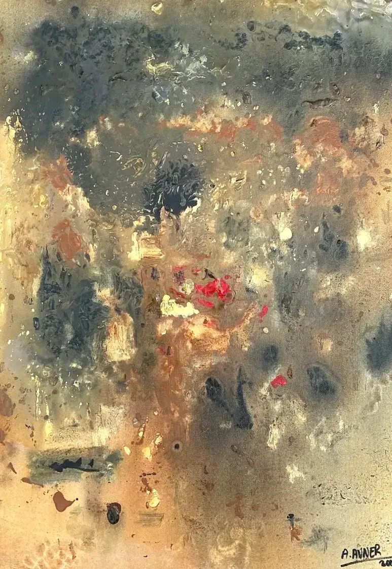 Vintage Original Abstract Oil Painting on Canvas - Canvas, 24W x 30H — additional photo 5