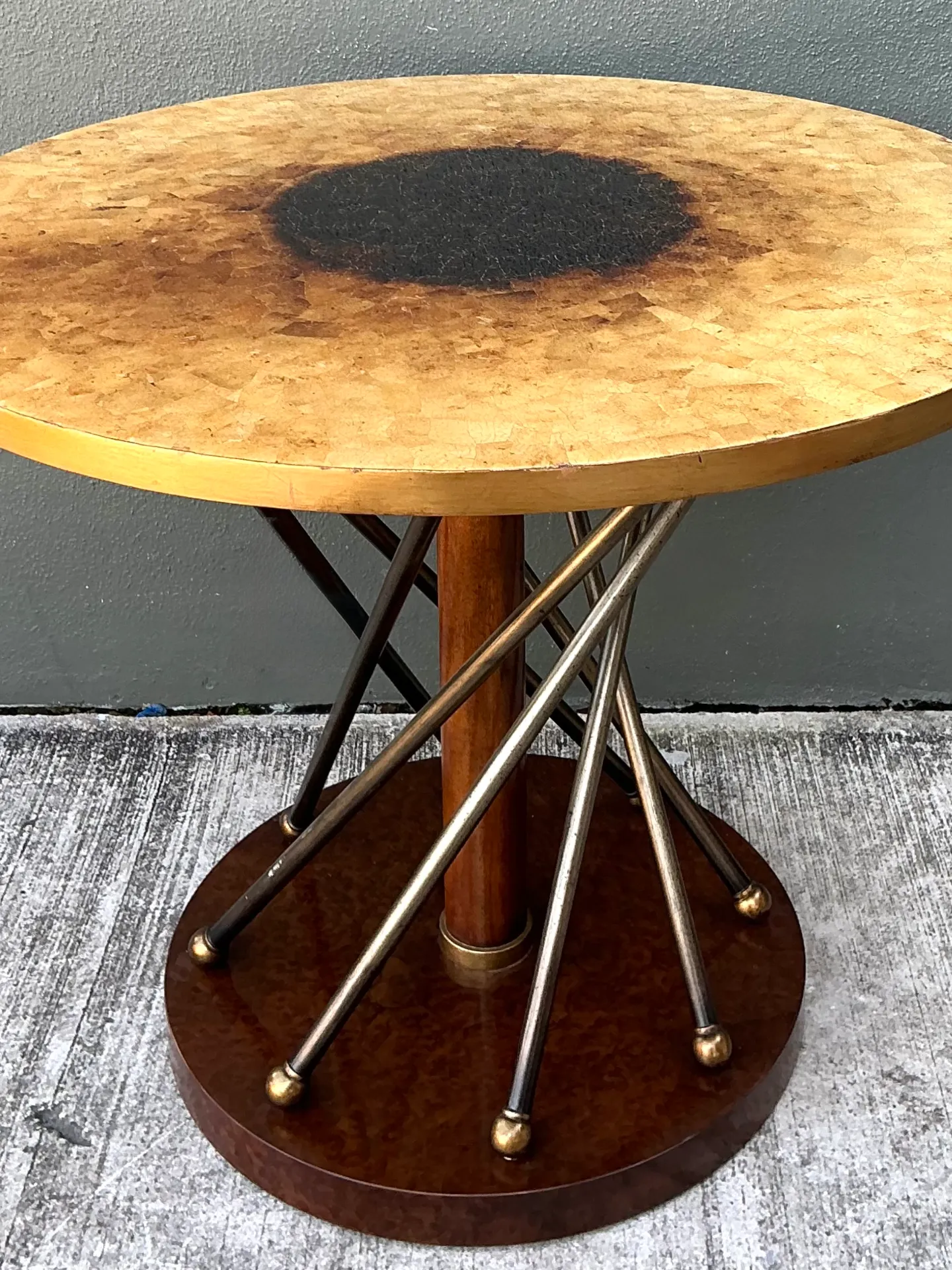 John Richards Wood and Metal Tornado Side Table — additional photo 8