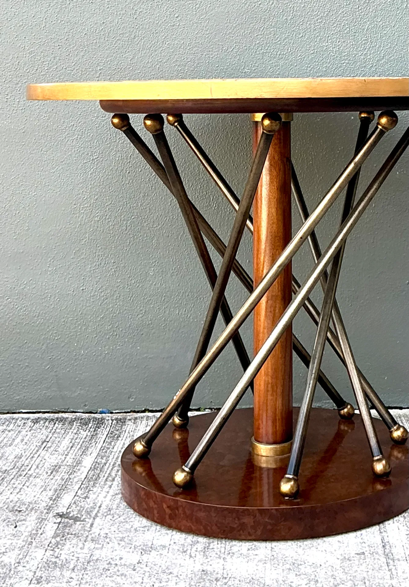 John Richards Wood and Metal Tornado Side Table — additional photo 3