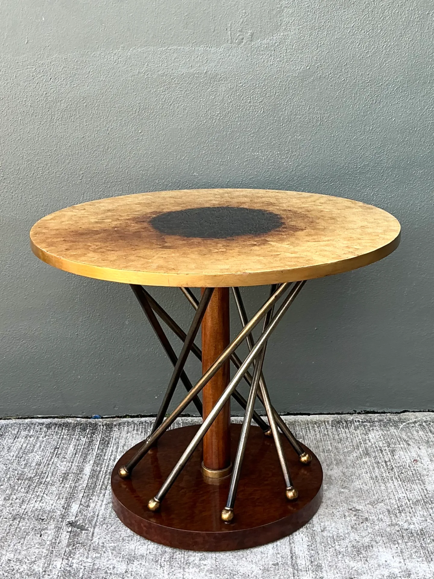 John Richards Wood and Metal Tornado Side Table — additional photo 1