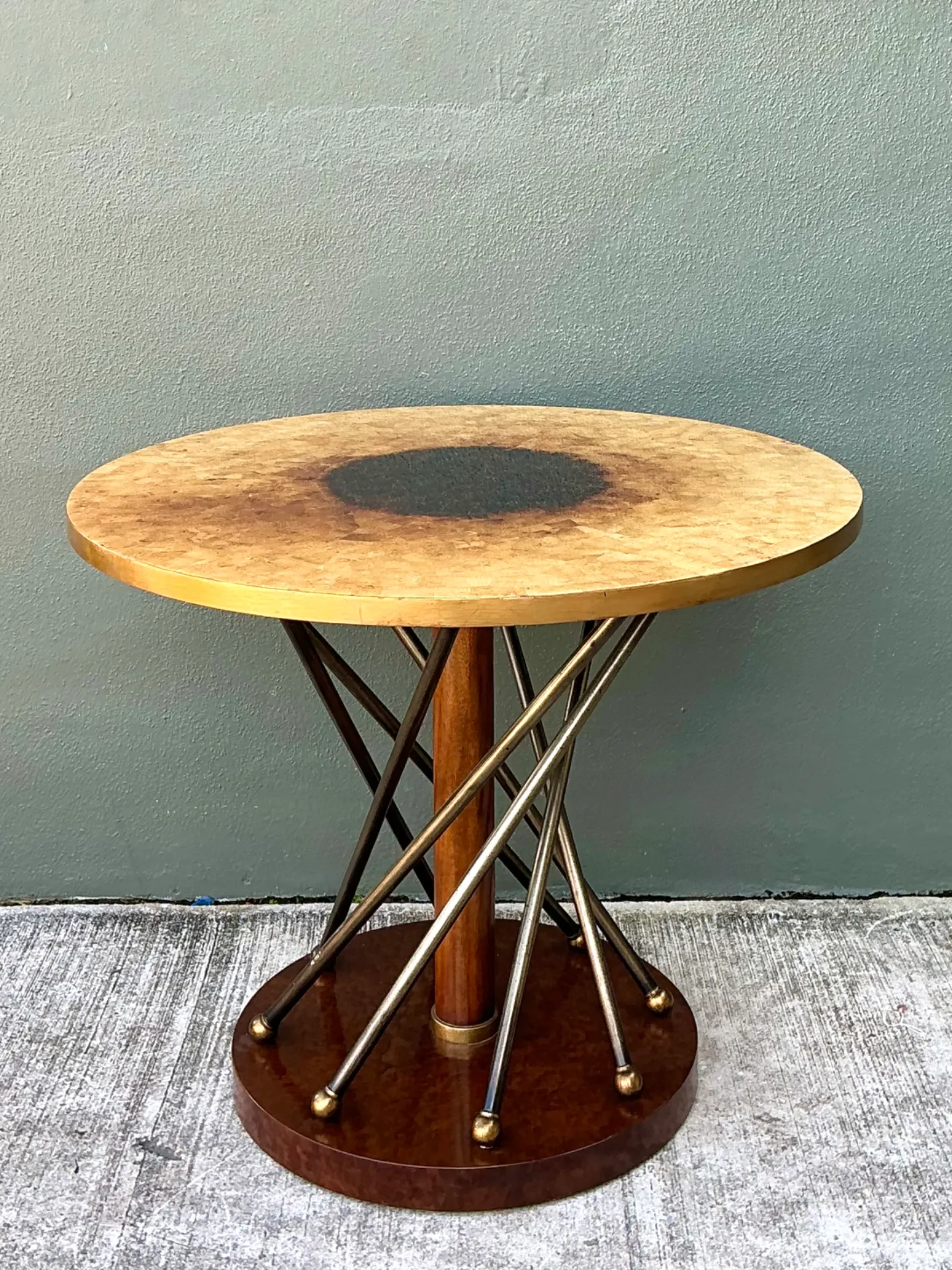 John Richards Wood and Metal Tornado Side Table — additional photo 7